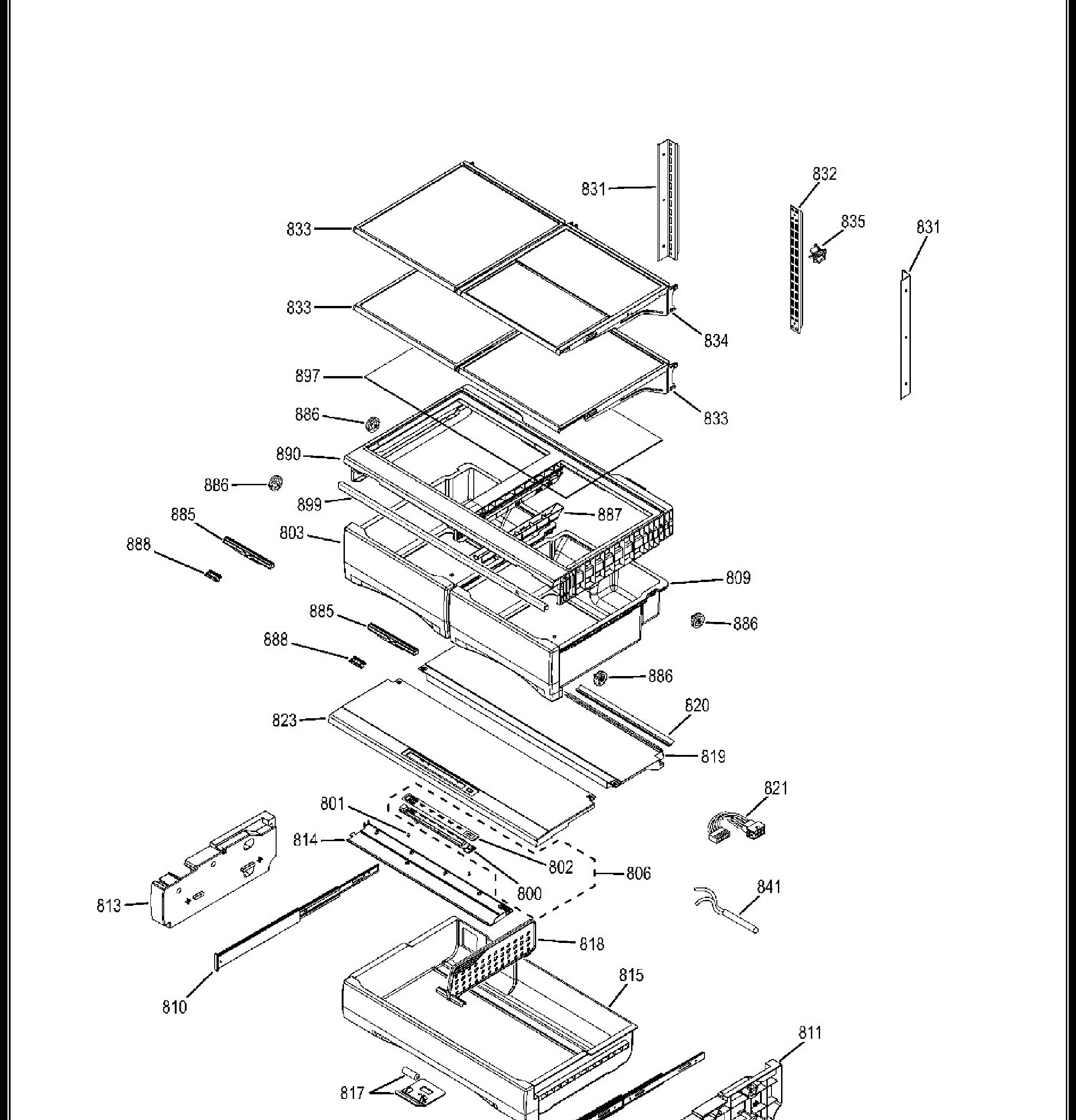PFE29PSDBSS Exploded View 6 appliance exploded-view parts diagram