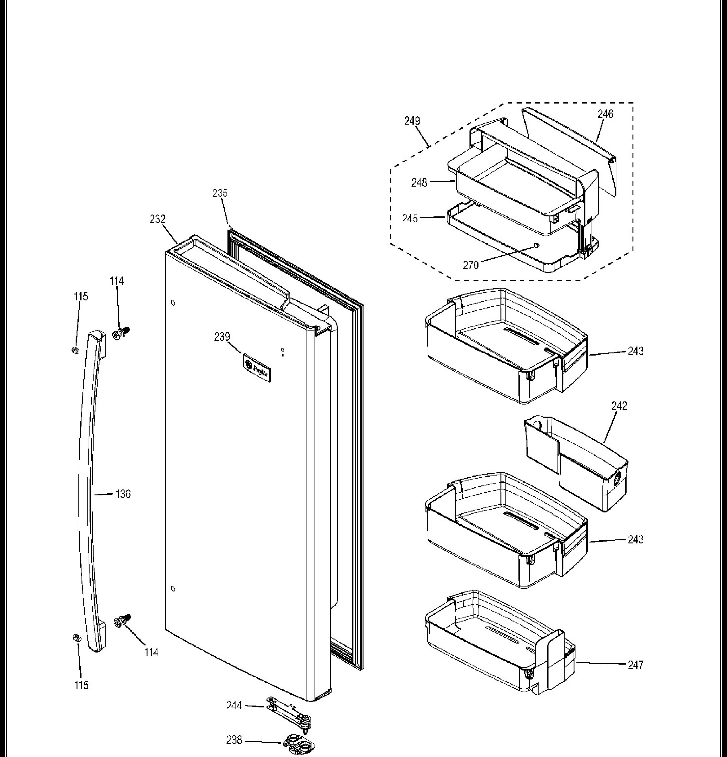PFE29PSDBSS Exploded View 5 appliance exploded-view parts diagram