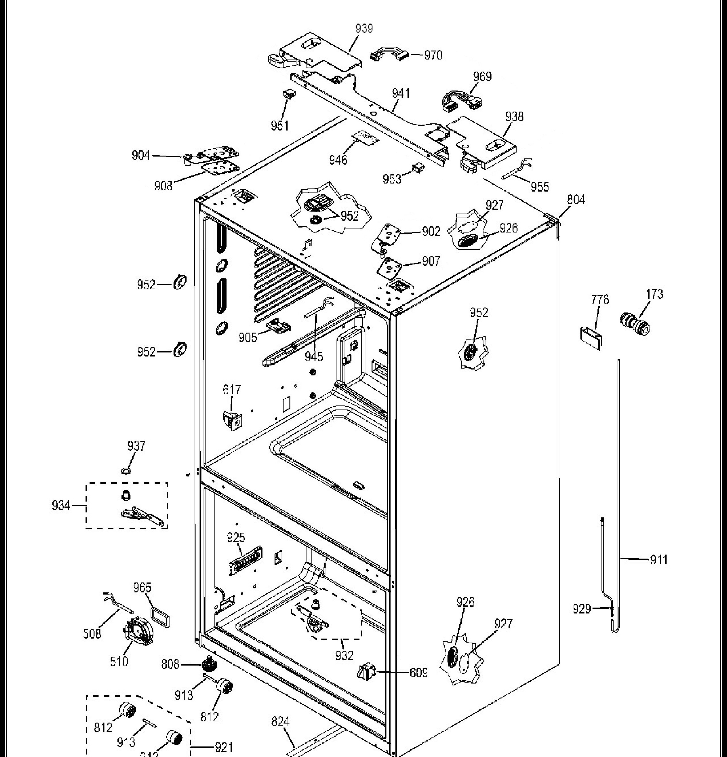 PFE29PSDBSS Exploded View 10 appliance exploded-view parts diagram