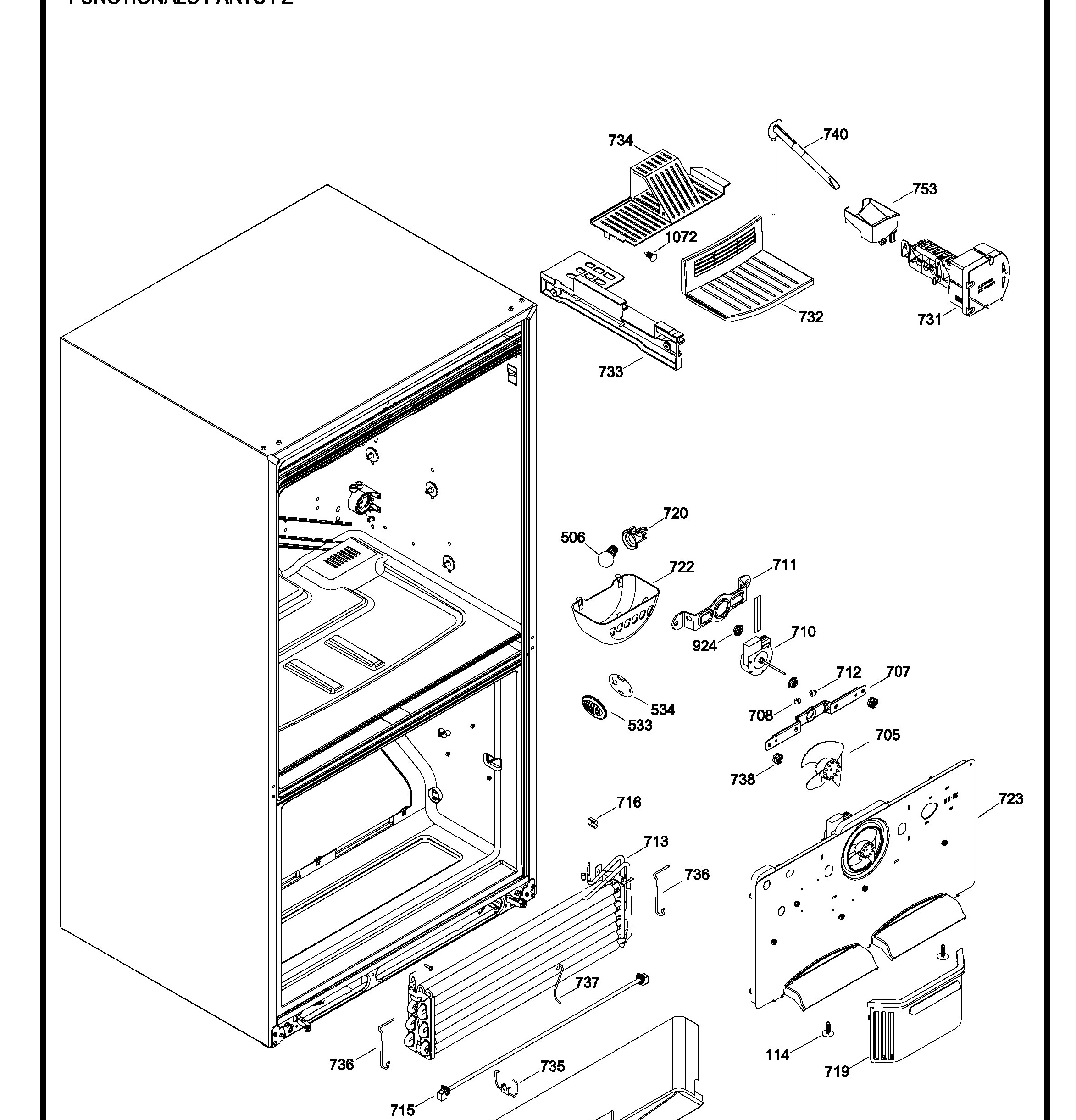 PFPS5MJZIDSS Exploded View 7 appliance exploded-view parts diagram
