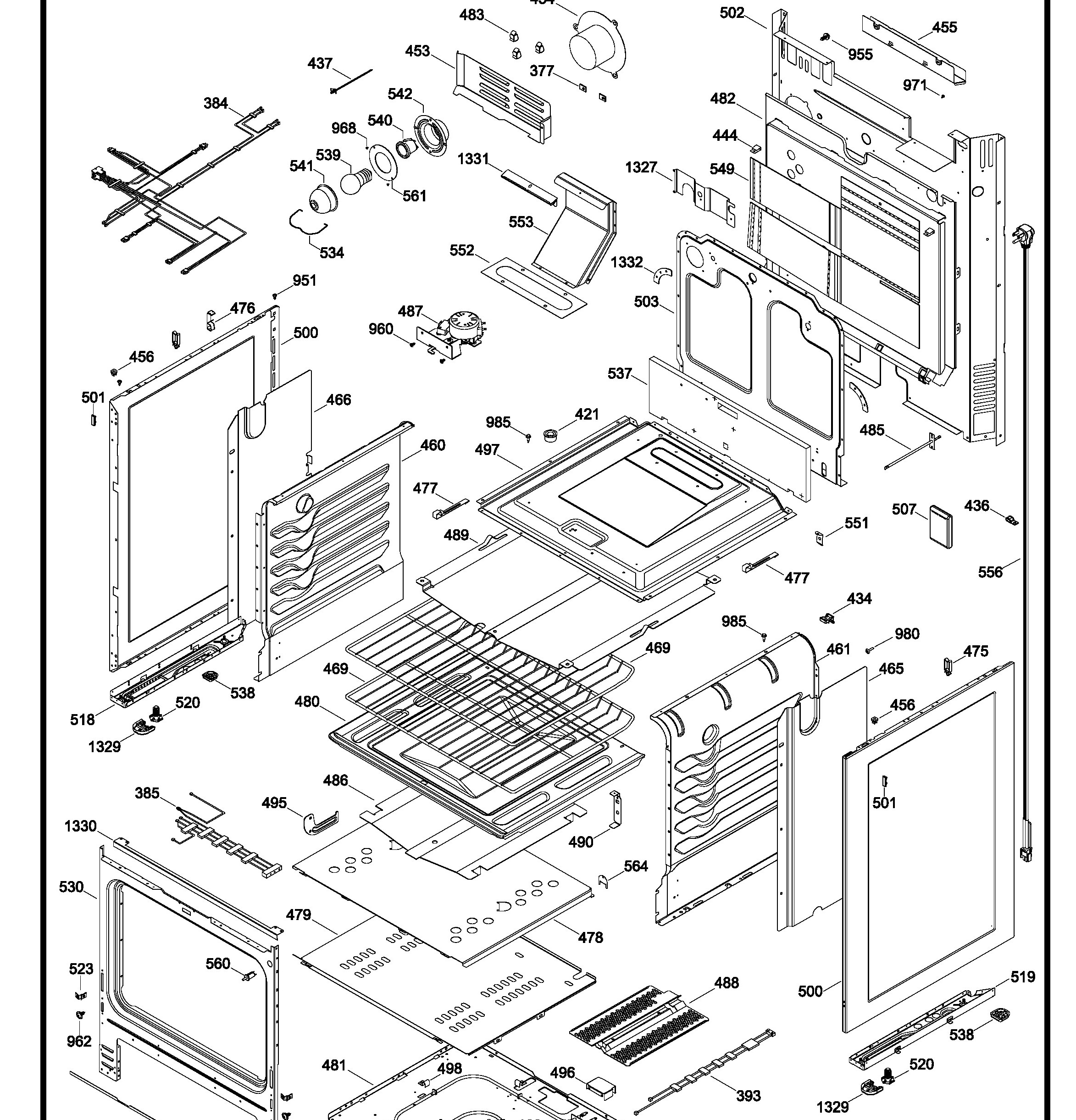 PGB910SEM4SS Exploded View 3 appliance exploded-view parts diagram