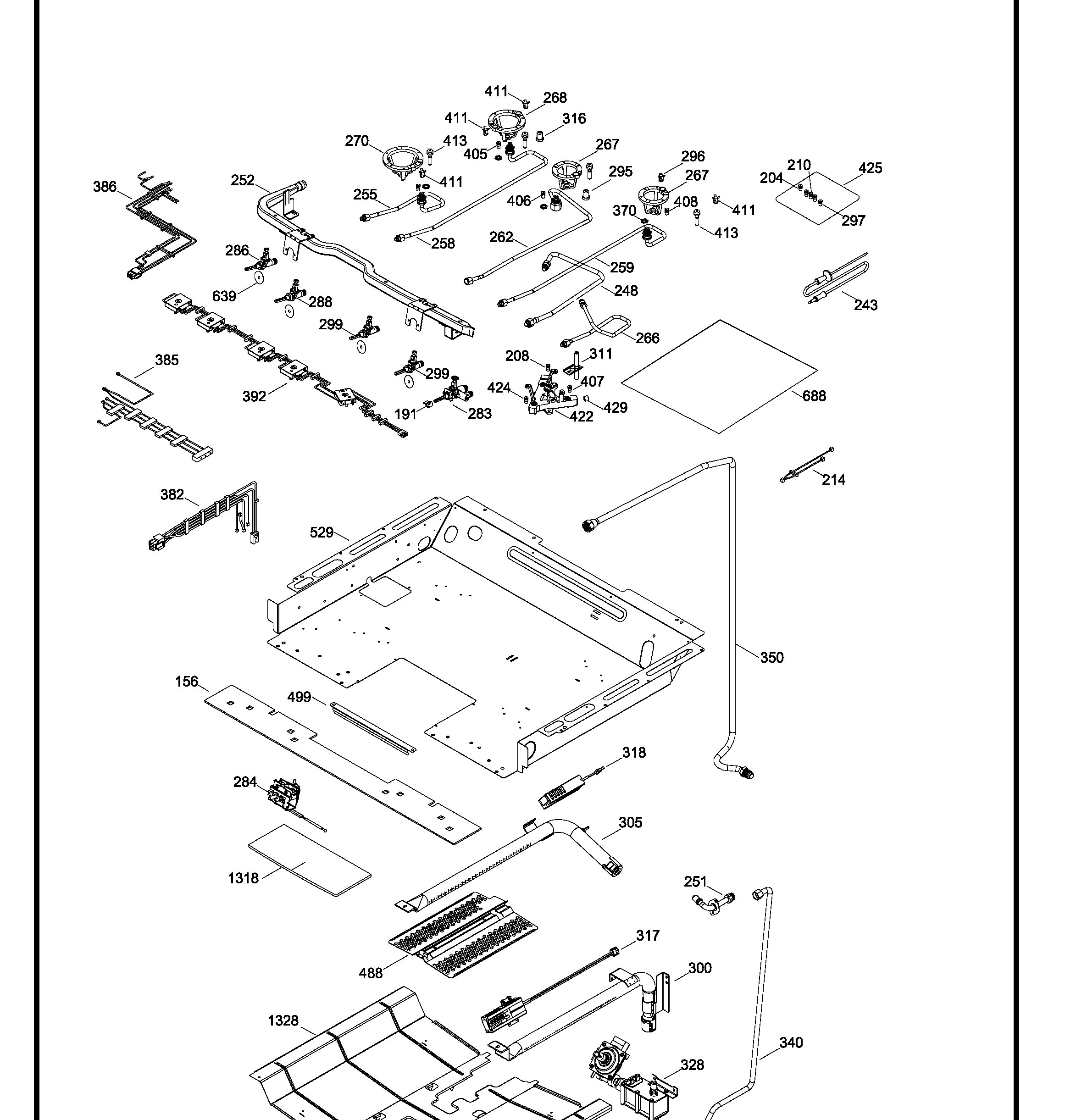 PGB930SET1SS Exploded View 2 appliance exploded-view parts diagram