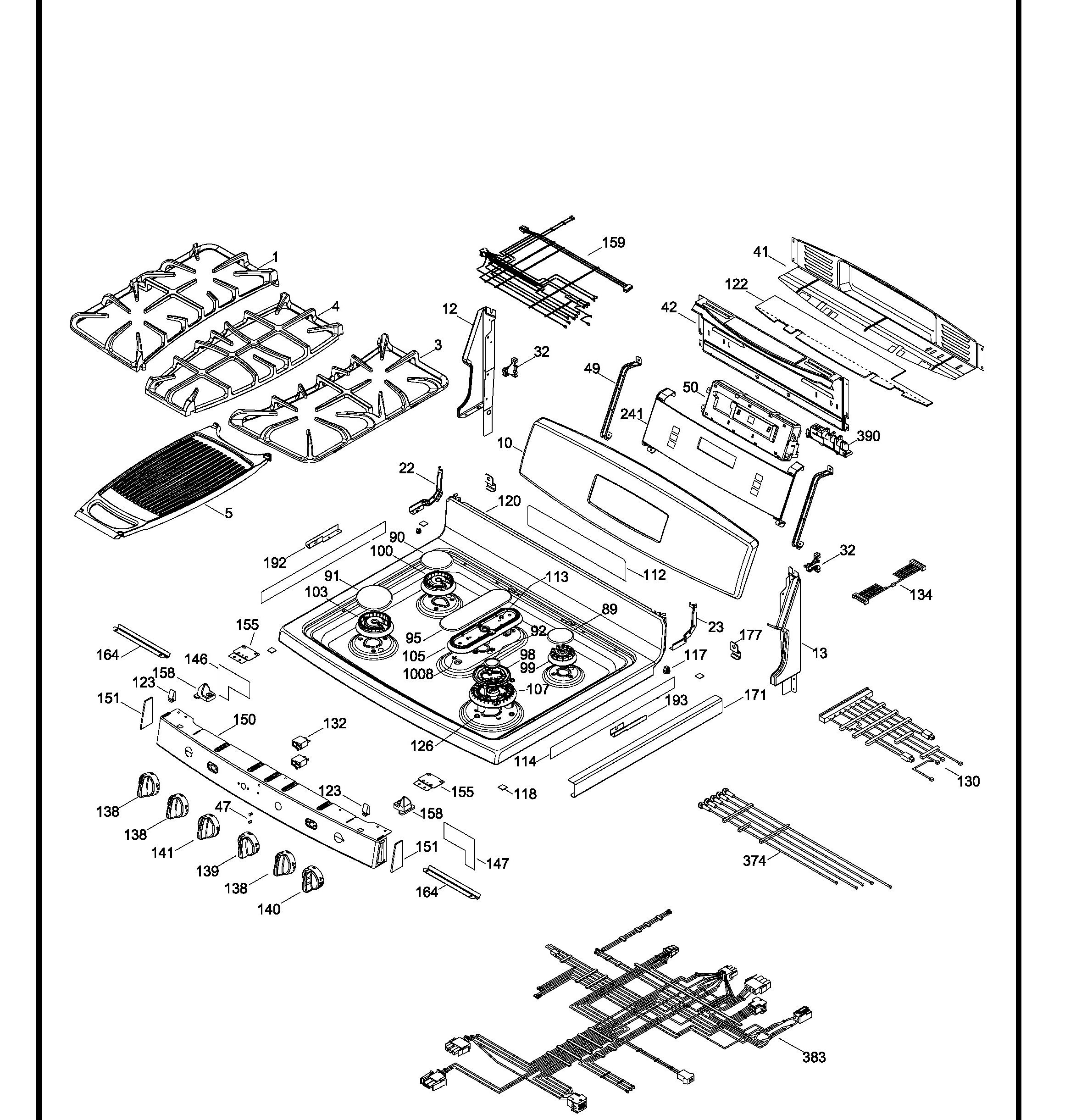 PGB930SET1SS Exploded View 1 appliance exploded-view parts diagram
