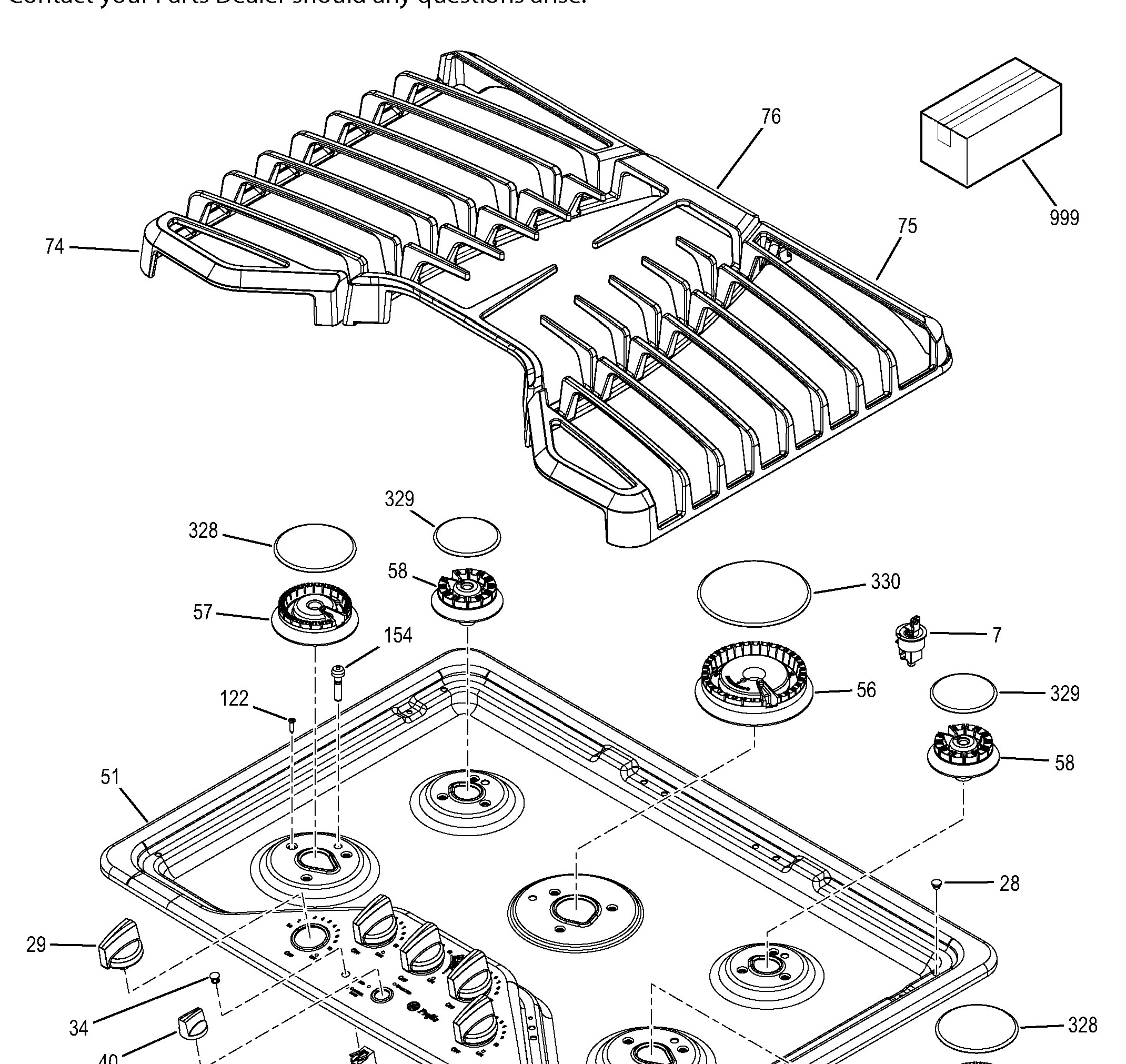 PGP953SET2SS Exploded View 1 appliance exploded-view parts diagram