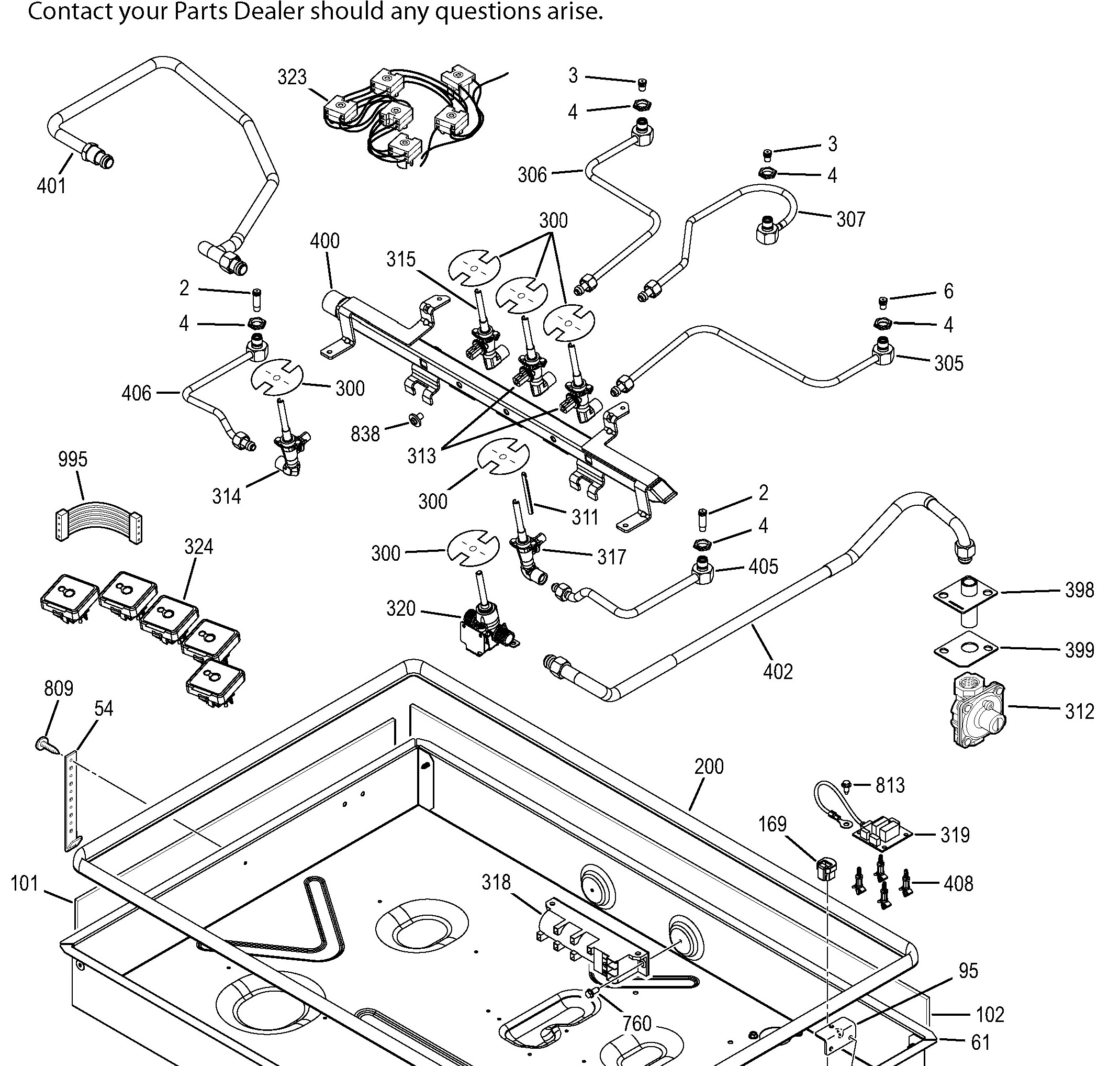 PGP953SET2SS Exploded View 2 appliance exploded-view parts diagram