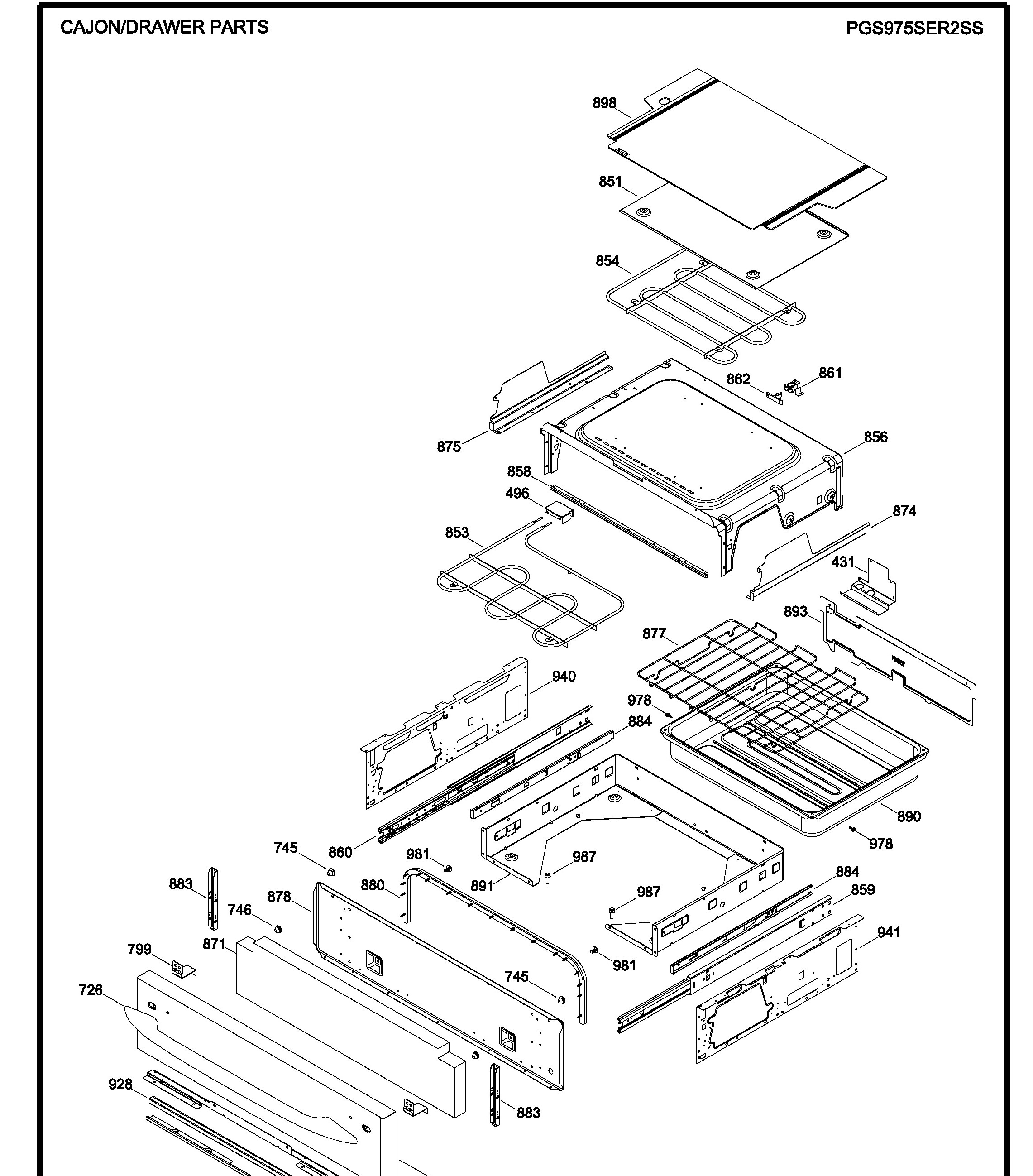 PGS975SER2SS Exploded View 5 appliance exploded-view parts diagram