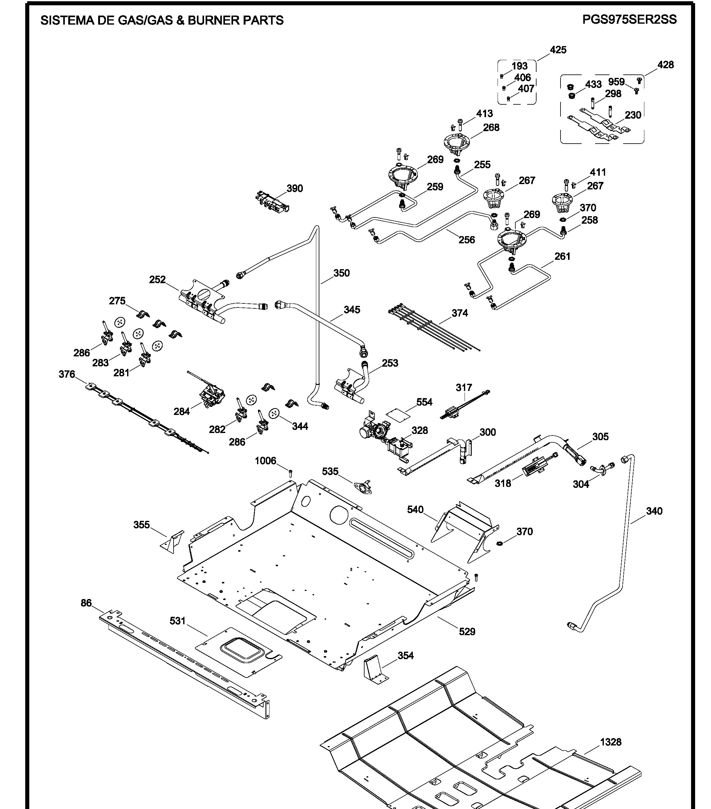 PGS975SER2SS Exploded View 2 appliance exploded-view parts diagram