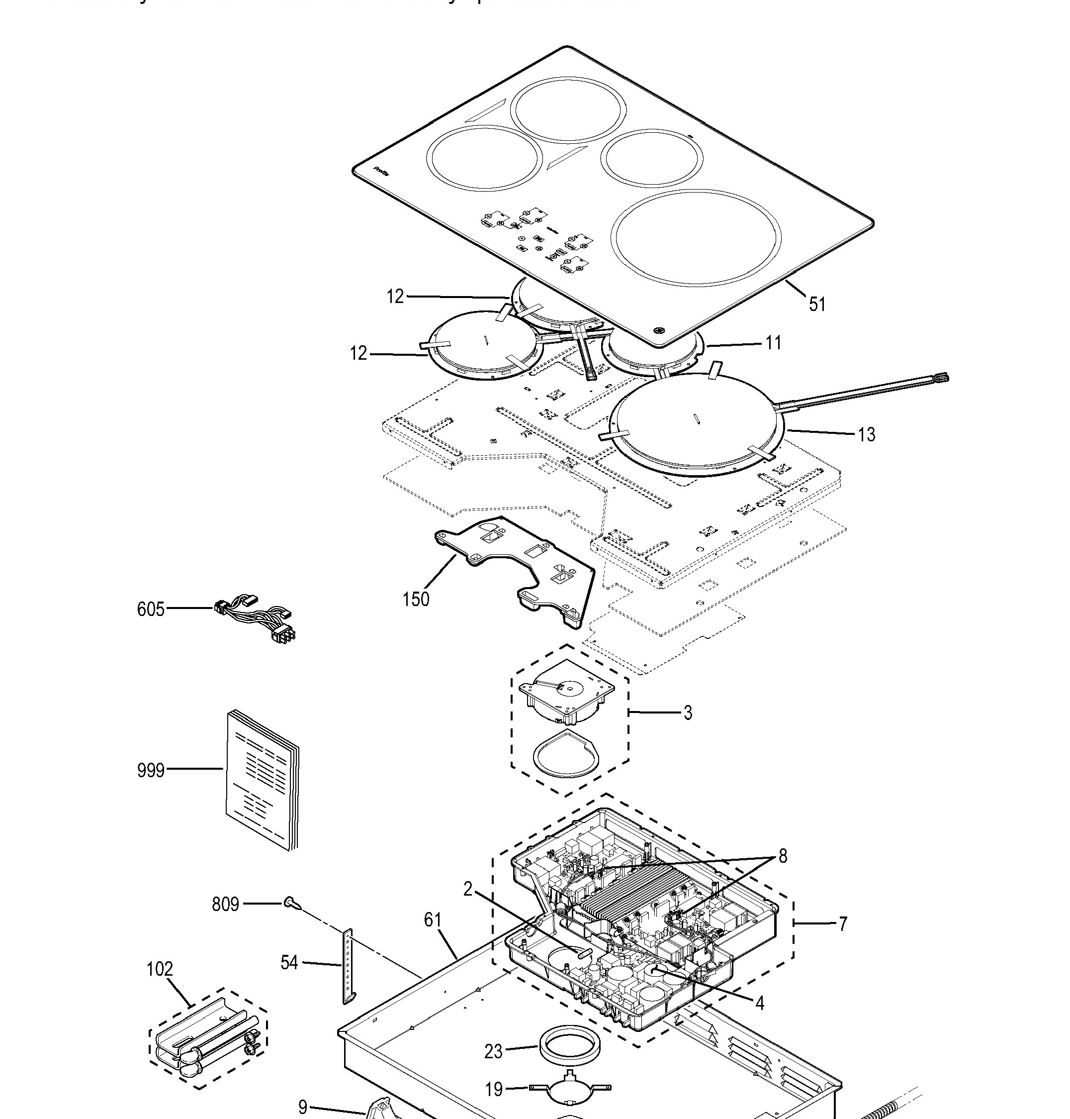 PHP9030DJ1BB Exploded View 1 appliance exploded-view parts diagram