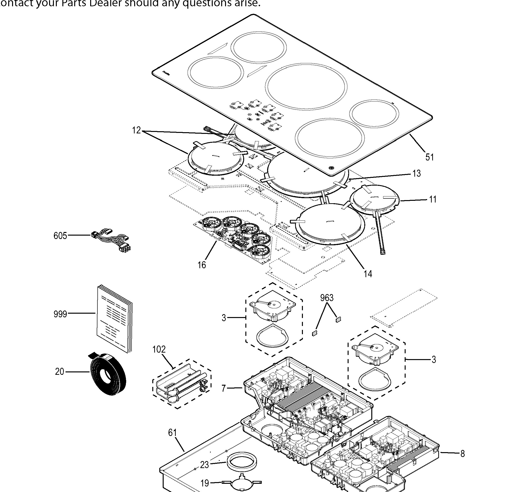 PHP9036DJ1BB Exploded View 1 appliance exploded-view parts diagram