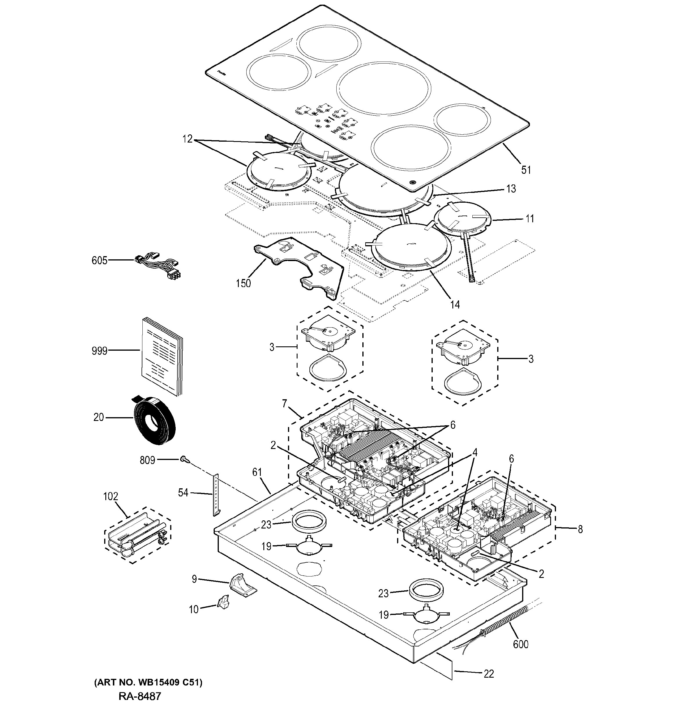 PHP9036DJ2BB Exploded View 1 appliance exploded-view parts diagram