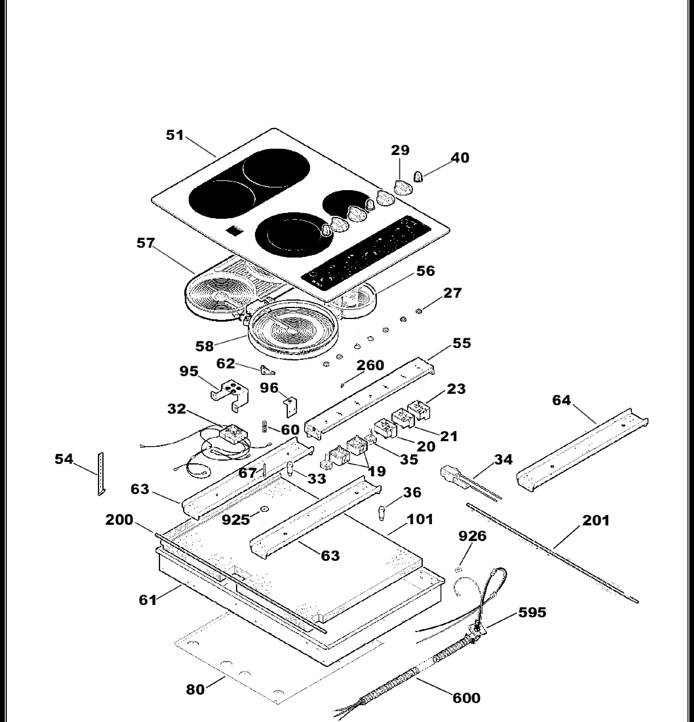 PP932SM1SS Exploded View 1 appliance exploded-view parts diagram