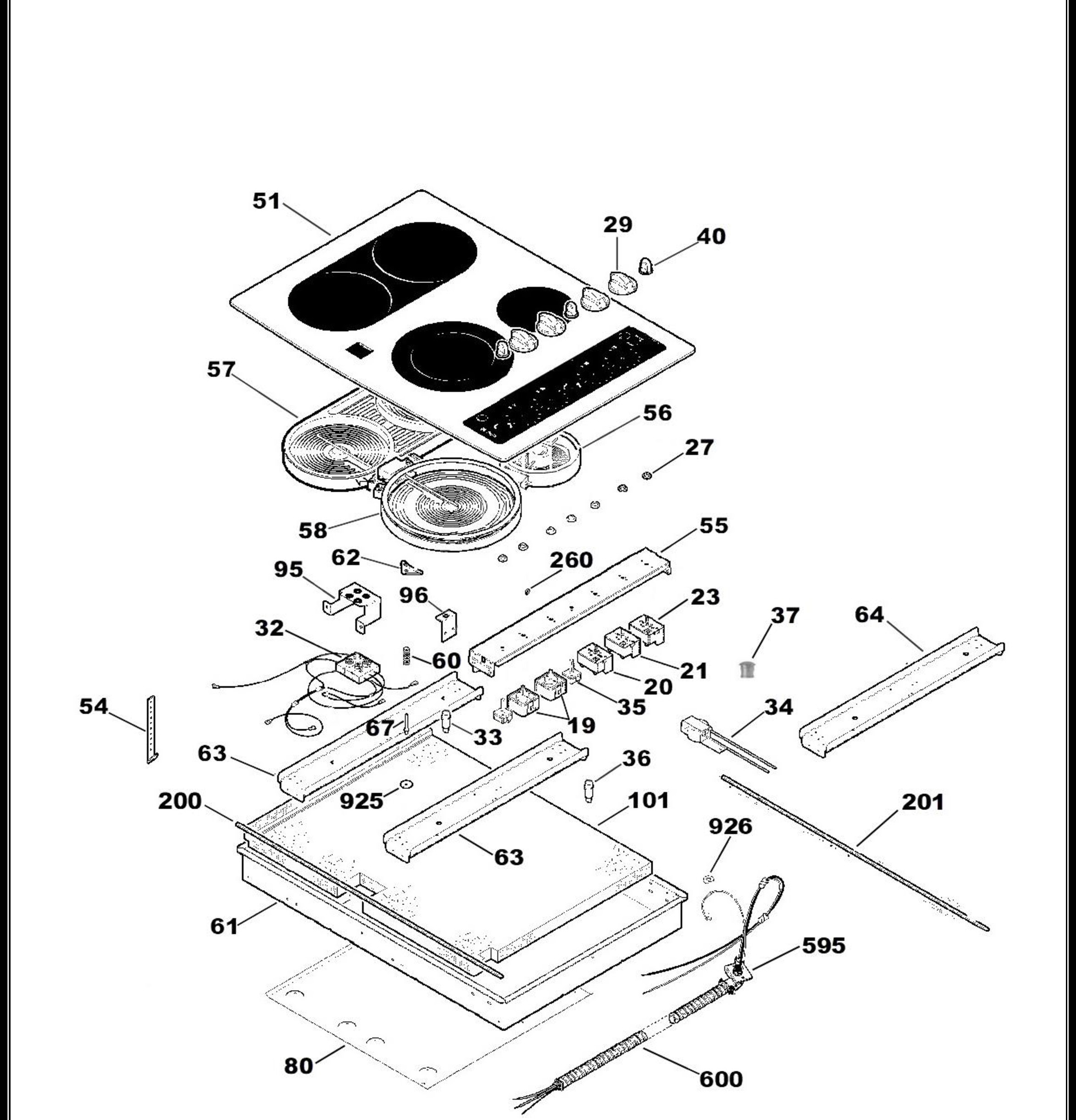 PP932SM2SS Exploded View 1 appliance exploded-view parts diagram