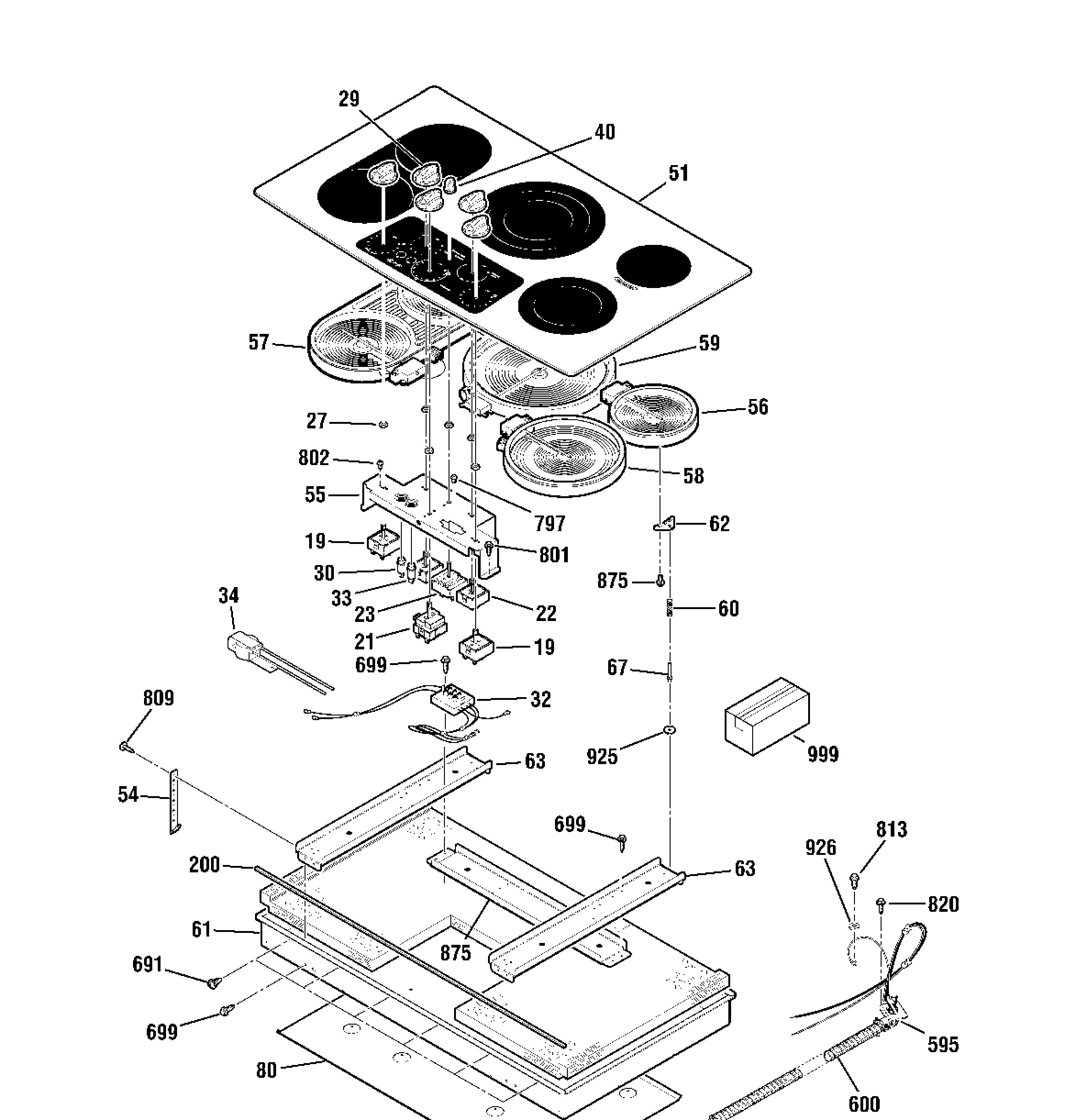 PP962BM1BB Exploded View 1 appliance exploded-view parts diagram