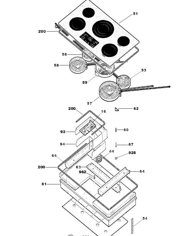 PP975BM3BB Exploded View 1 appliance exploded-view parts diagram