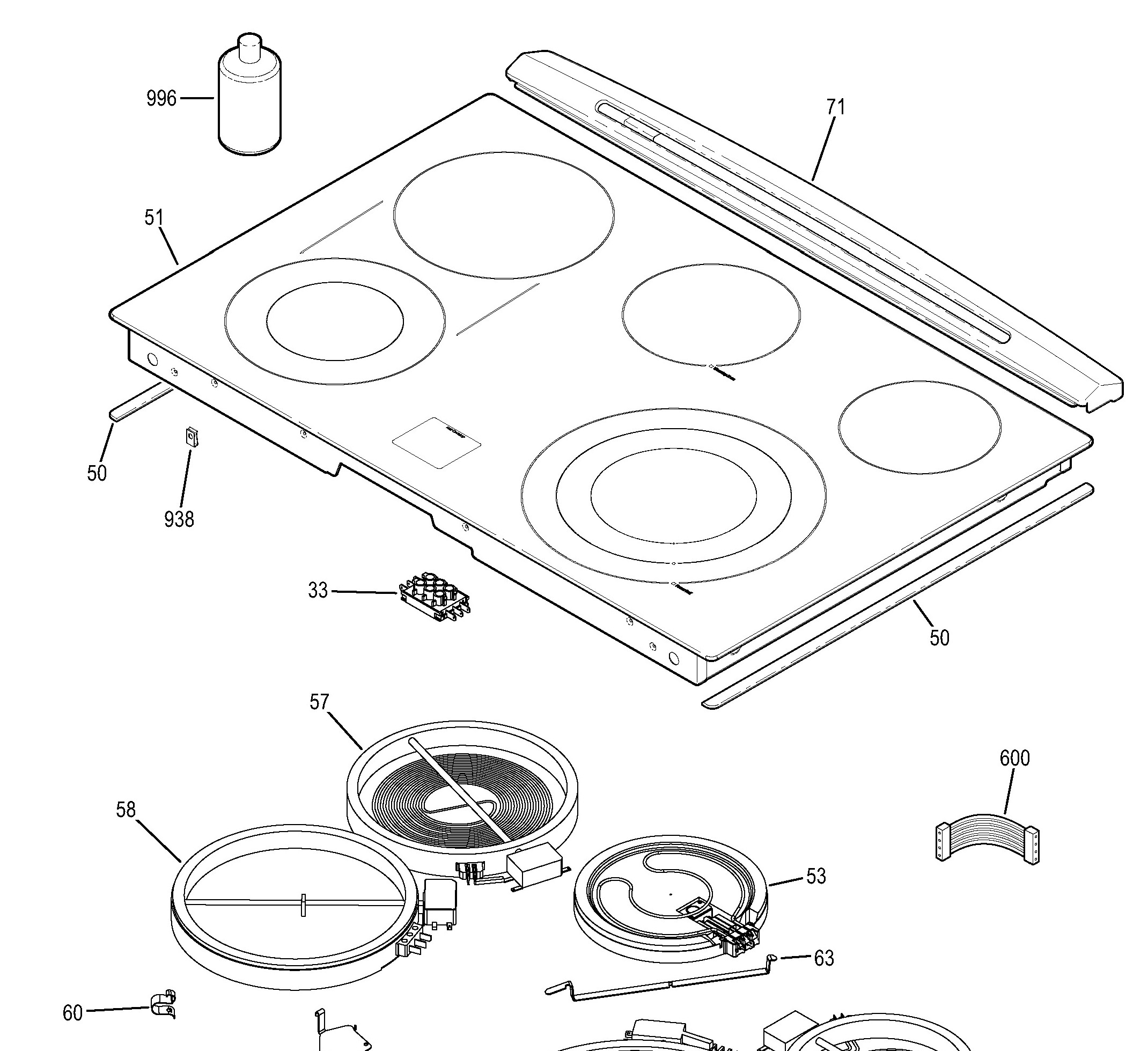 PS950SF3SS Exploded View 2 appliance exploded-view parts diagram