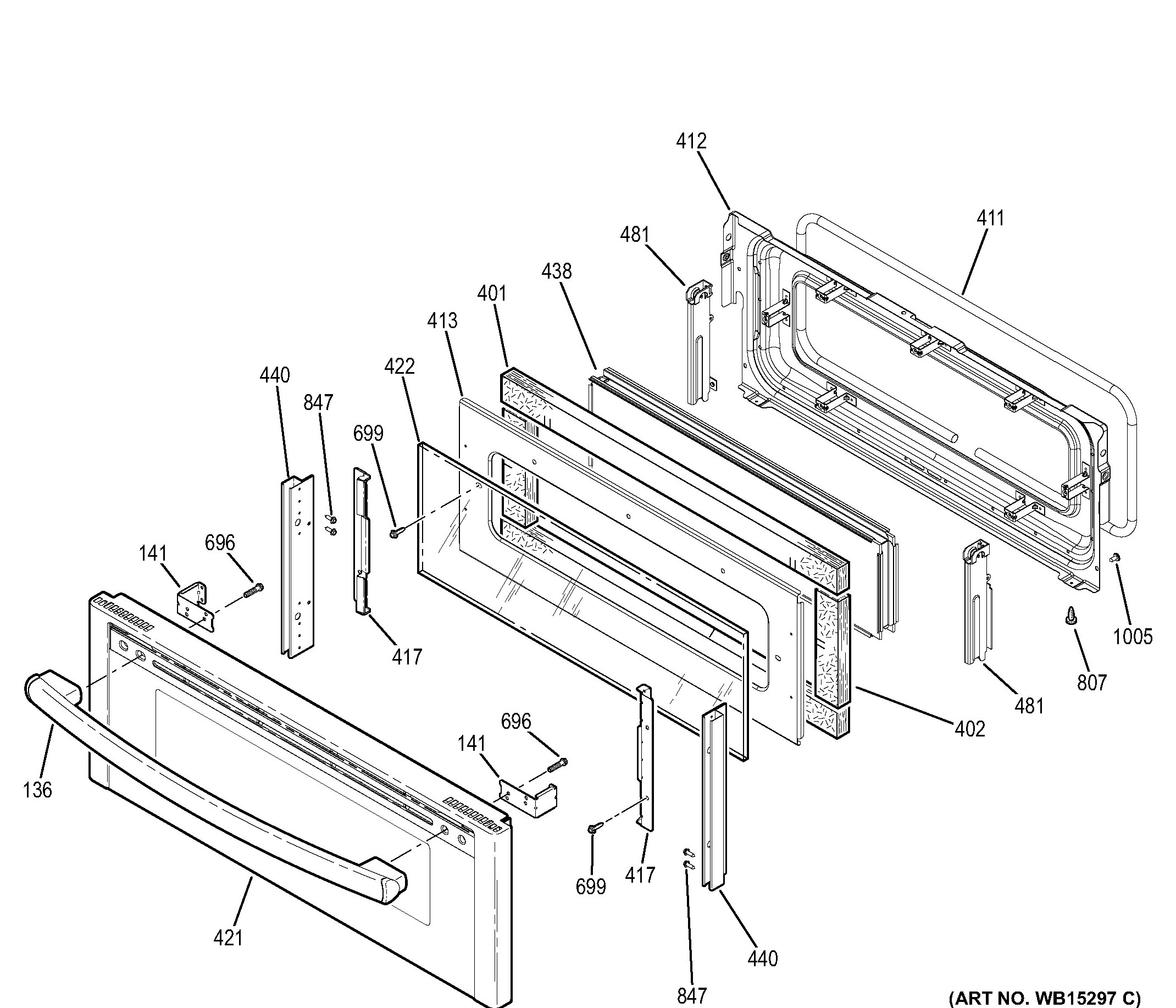 PS950SF3SS Exploded View 5 appliance exploded-view parts diagram