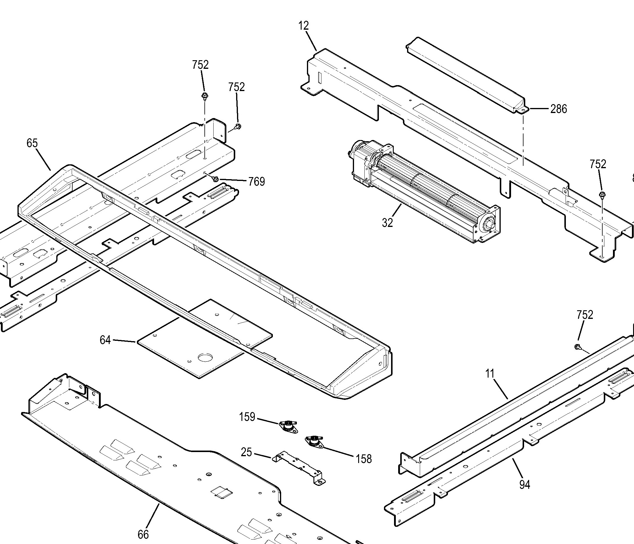 PS950SF3SS Exploded View 9 appliance exploded-view parts diagram