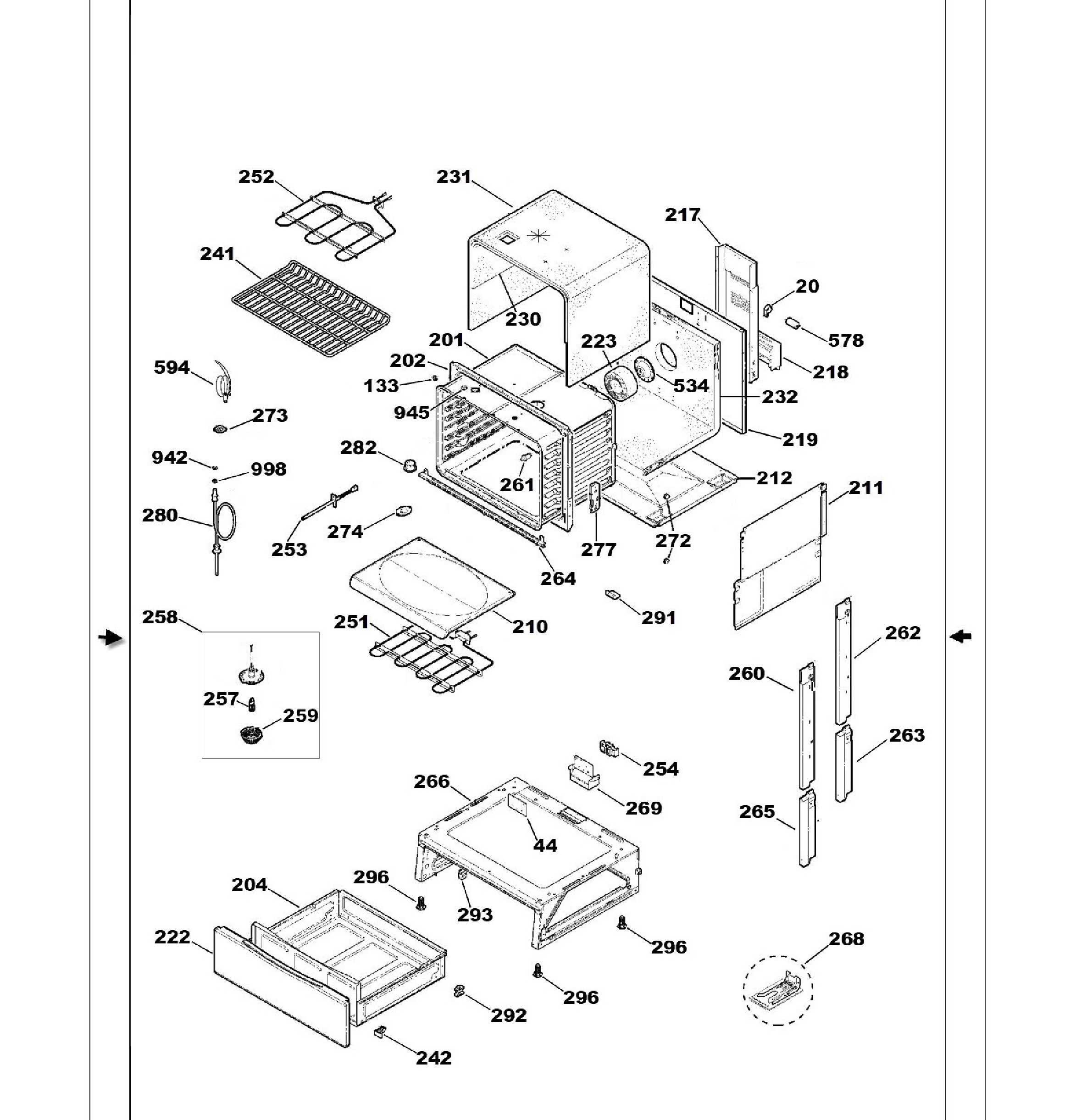 PS968DP1BB Exploded View 5 appliance exploded-view parts diagram