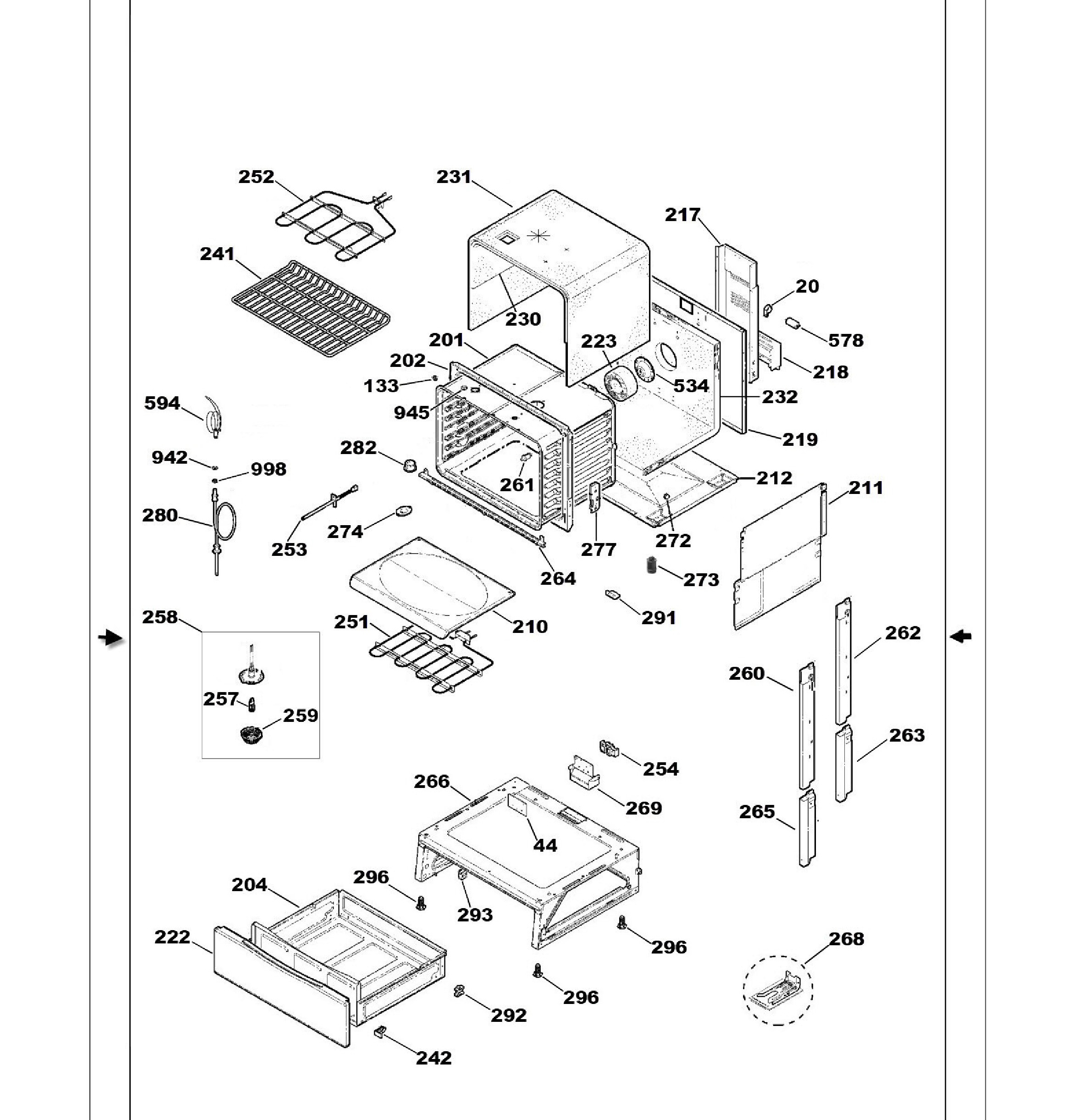 PS968DP2BB Exploded View 5 appliance exploded-view parts diagram
