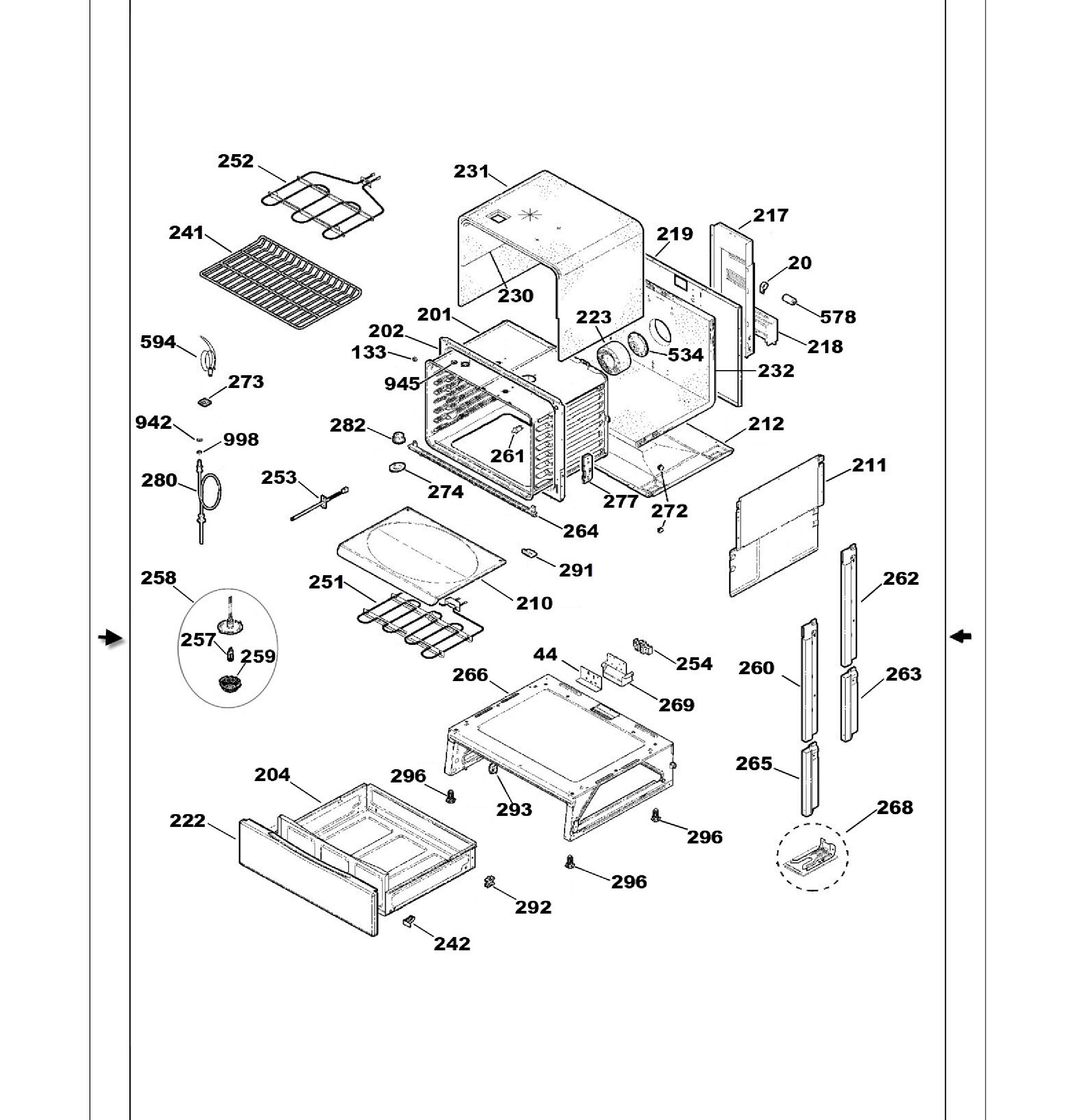 PS968SP1SS Exploded View 5 appliance exploded-view parts diagram
