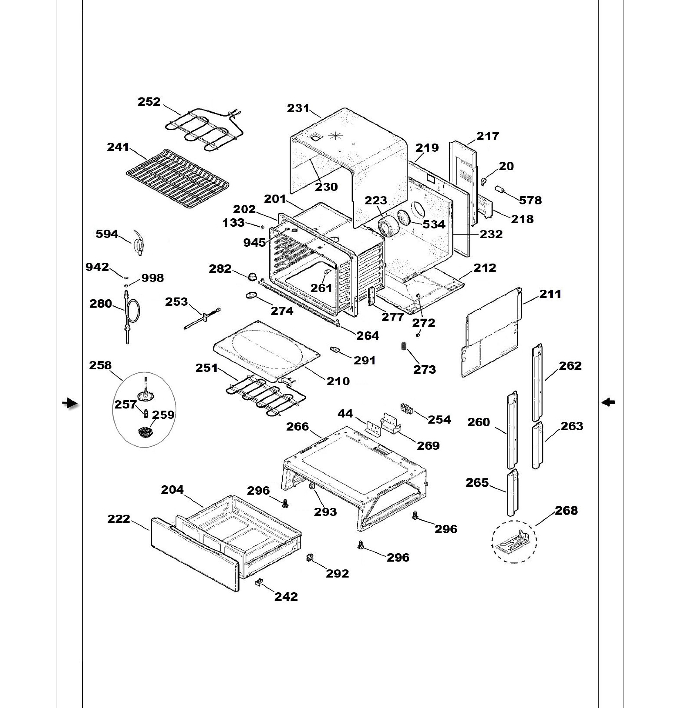 PS968SP2SS Exploded View 5 appliance exploded-view parts diagram