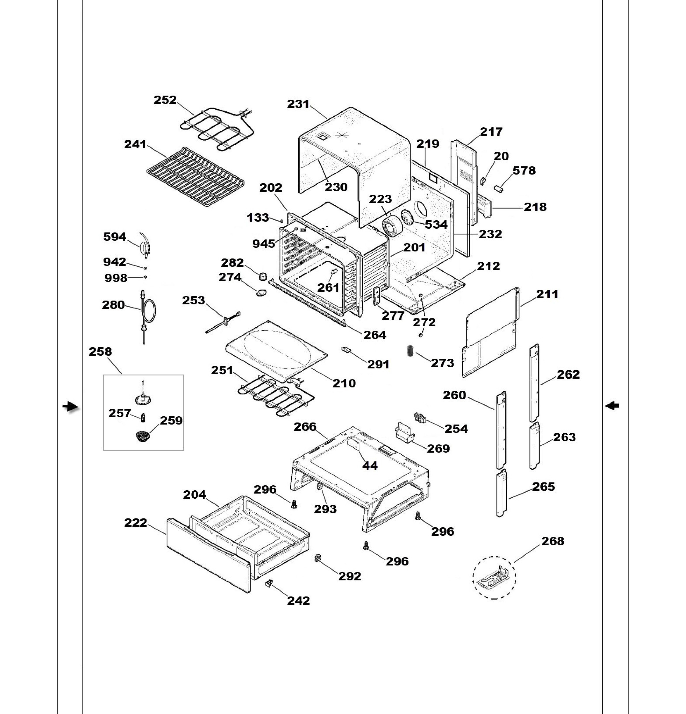 PS968TP2WW Exploded View 5 appliance exploded-view parts diagram