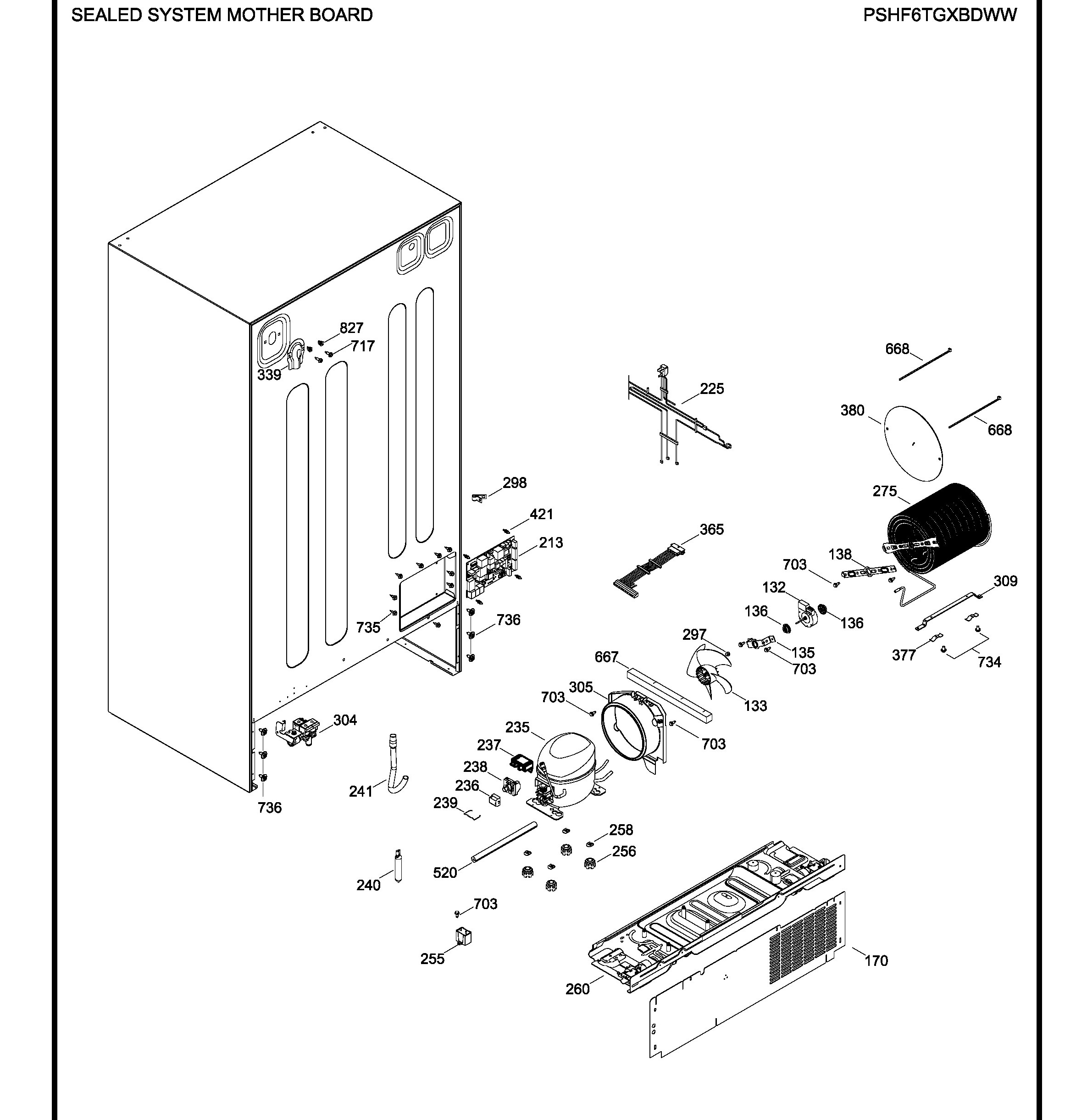 PSHF6TGXBDWW Exploded View 10 appliance exploded-view parts diagram