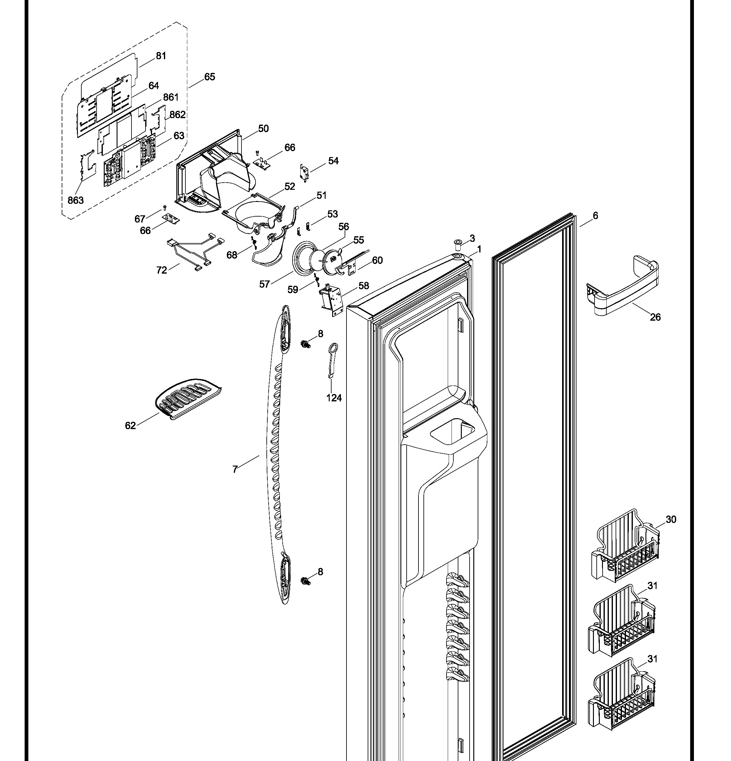 PSK27VHXACWW Exploded View 1 appliance exploded-view parts diagram