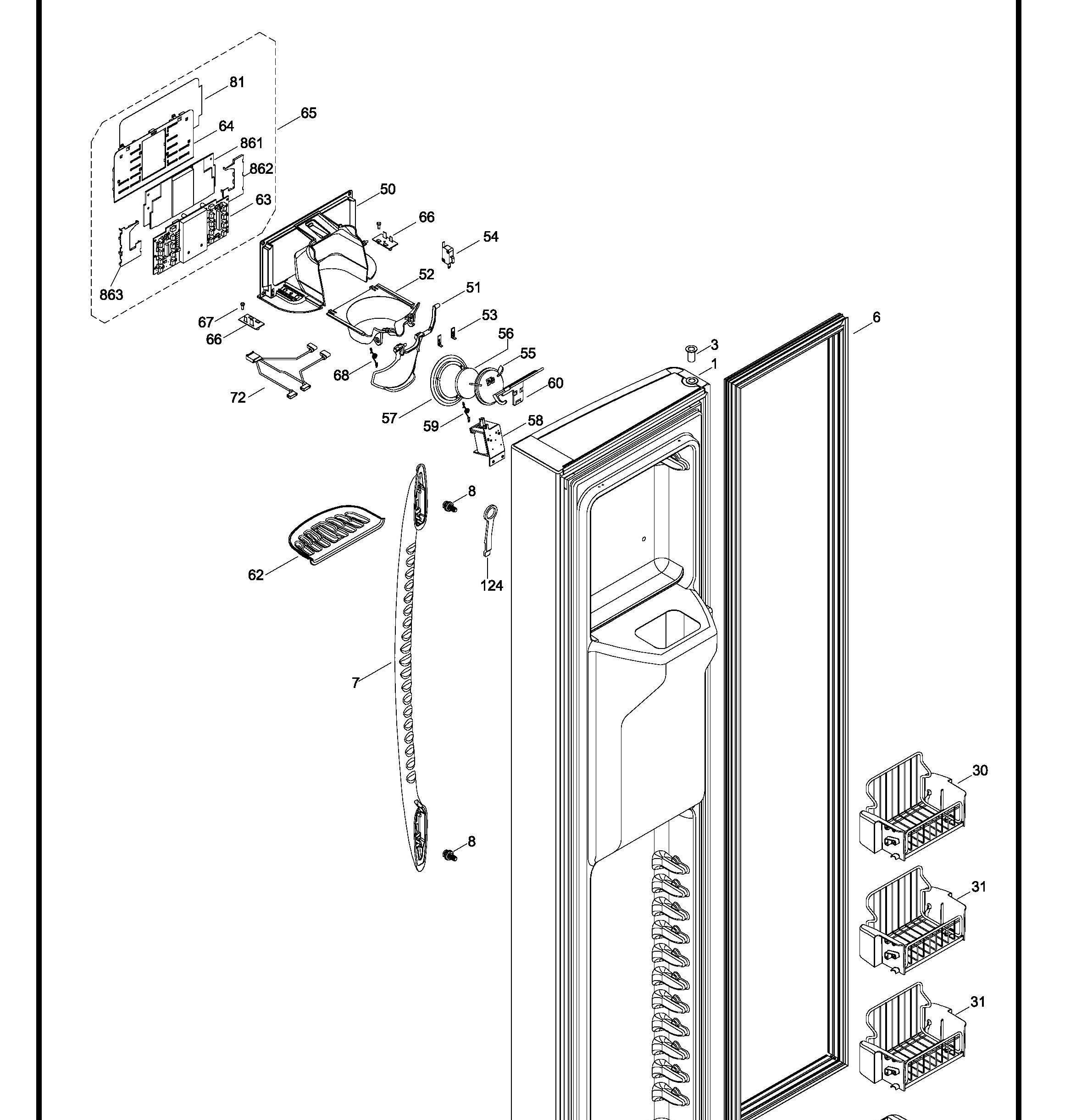 PSK29VHXACWW Exploded View 1 appliance exploded-view parts diagram