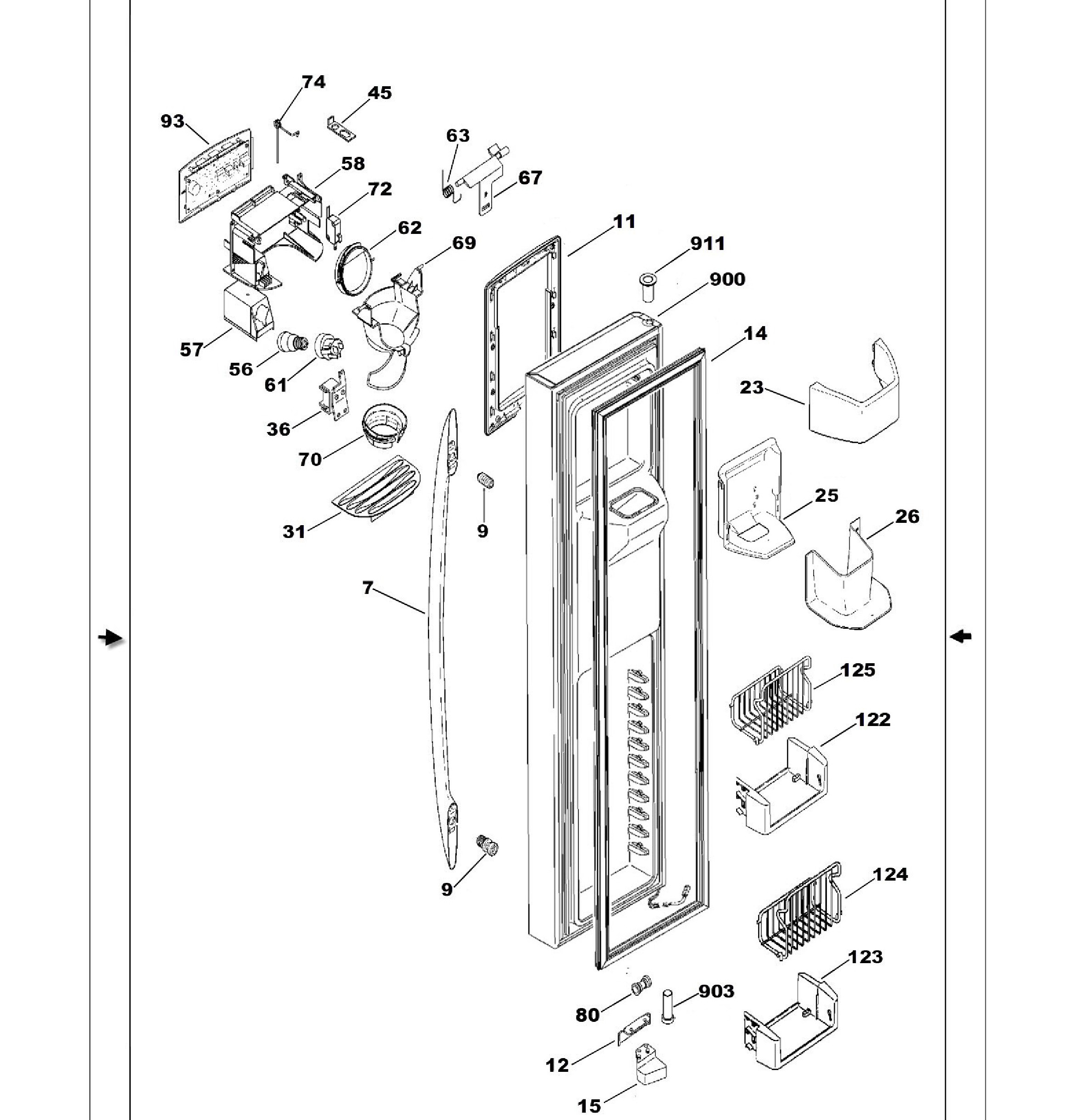 PSS26SHRCSS Exploded View 1 appliance exploded-view parts diagram