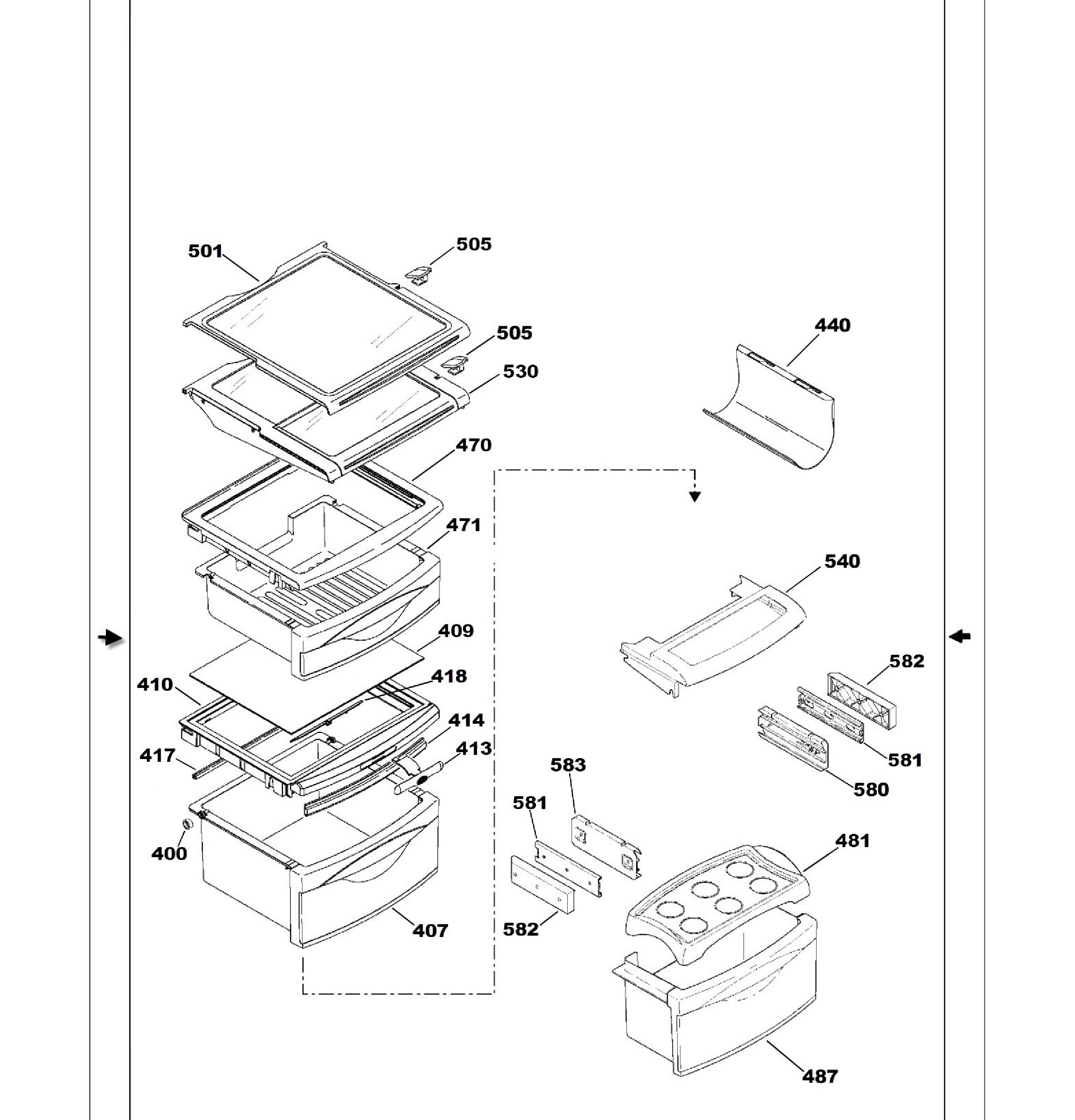 PSS26SHRCSS Exploded View 4 appliance exploded-view parts diagram