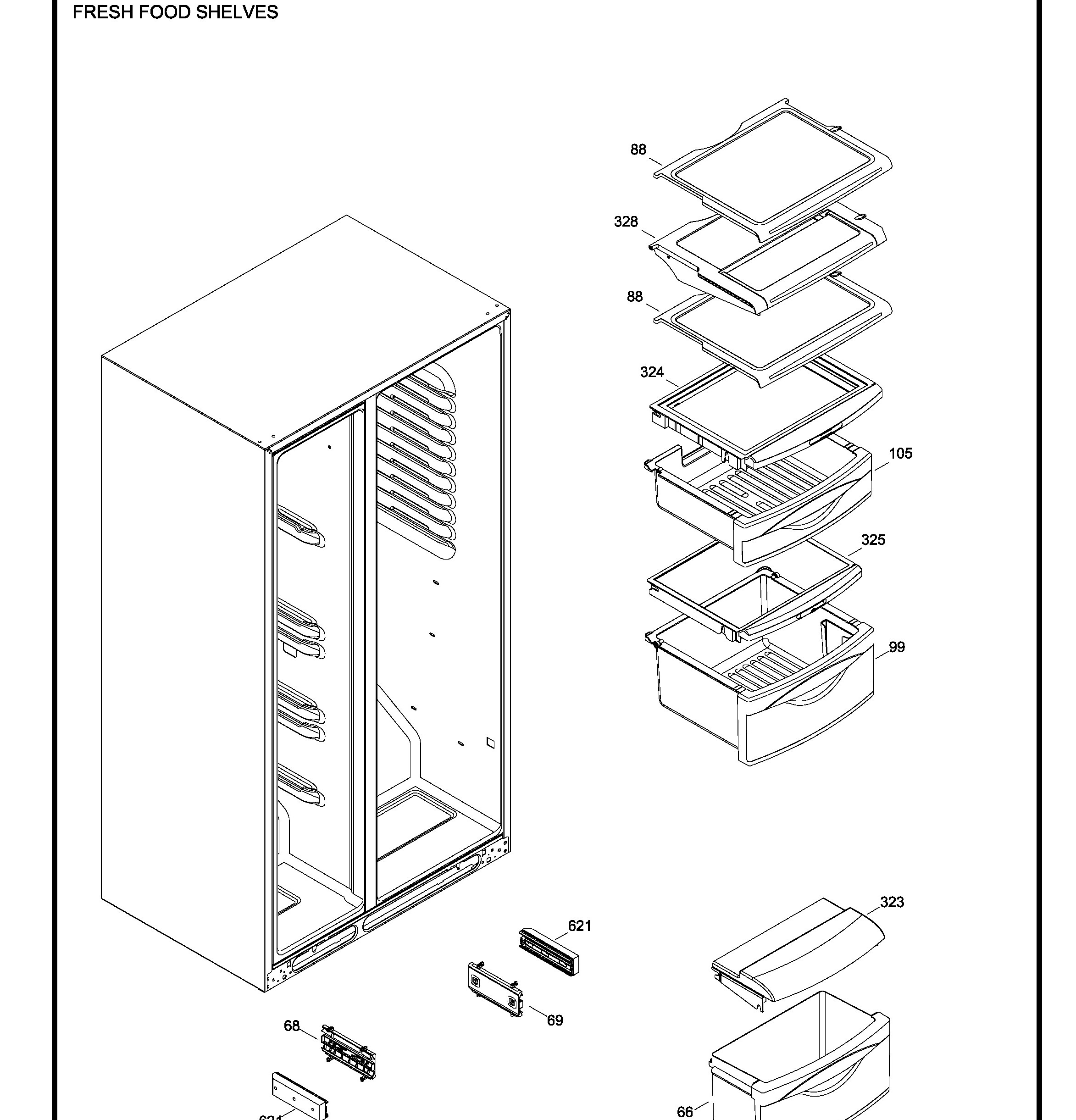 PSSS7RGXCCSS Exploded View 3 appliance exploded-view parts diagram