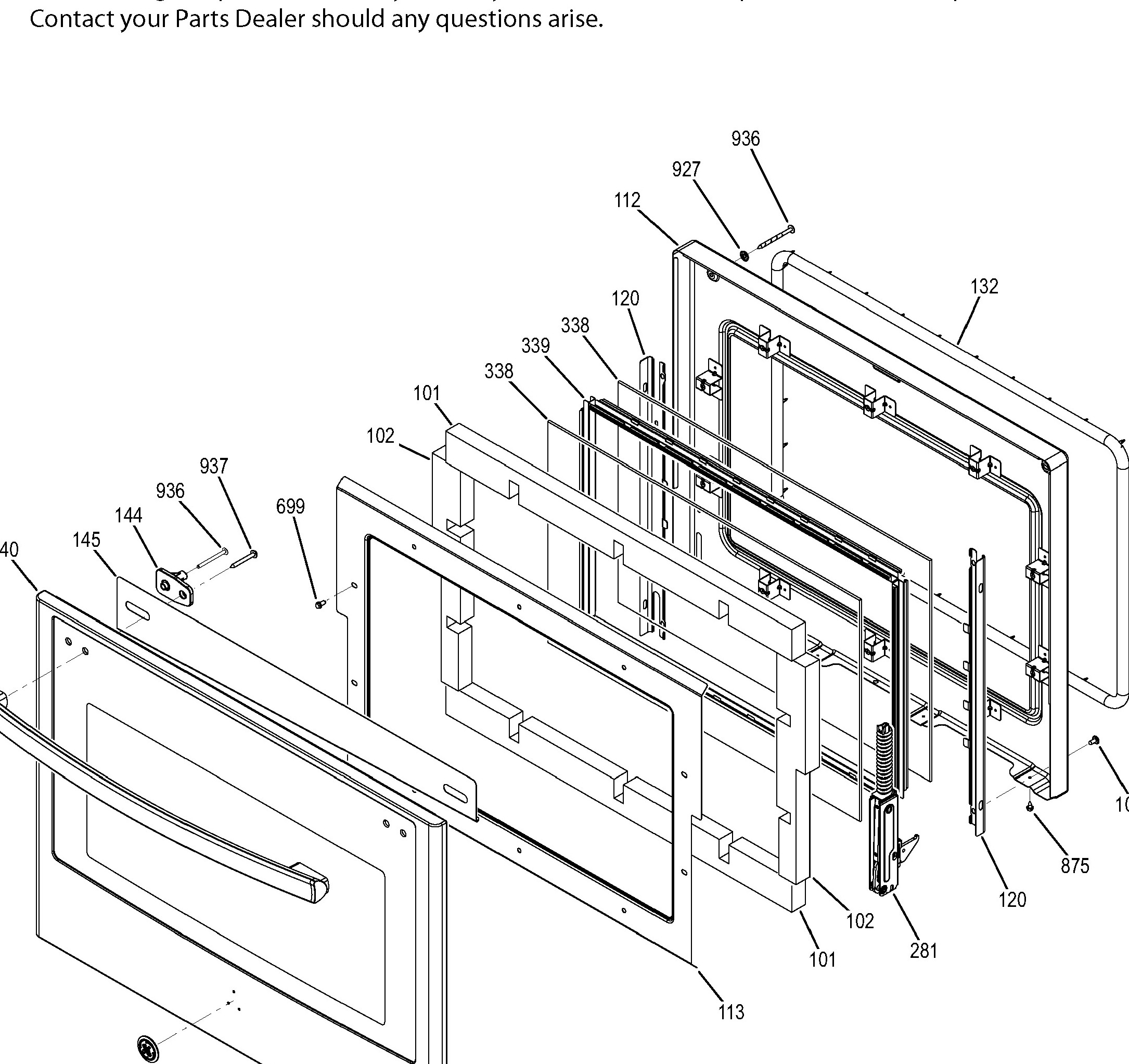 PT7550EH1ES Exploded View 5 appliance exploded-view parts diagram