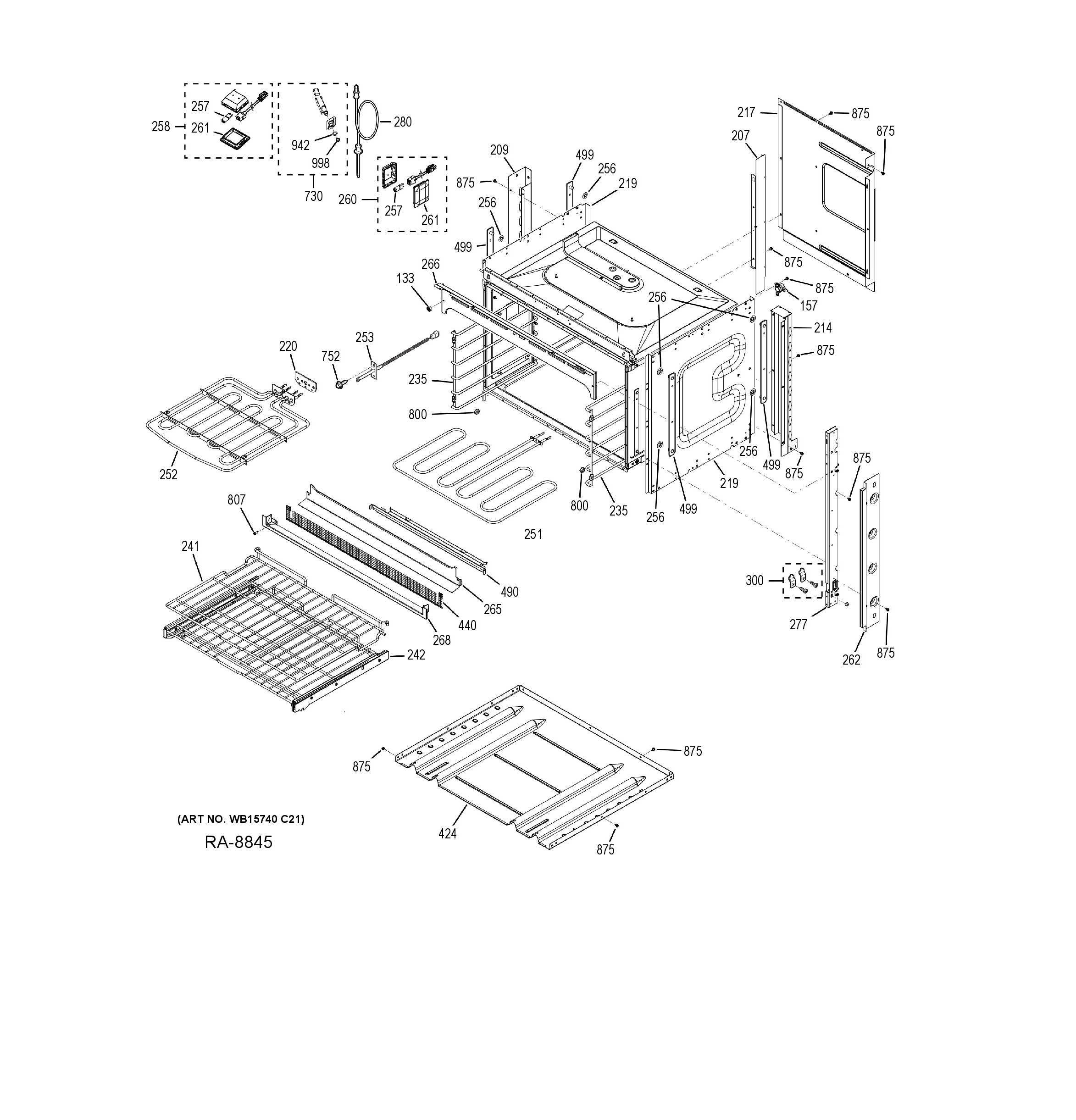 PT7800SHBSS Exploded View 8 appliance exploded-view parts diagram