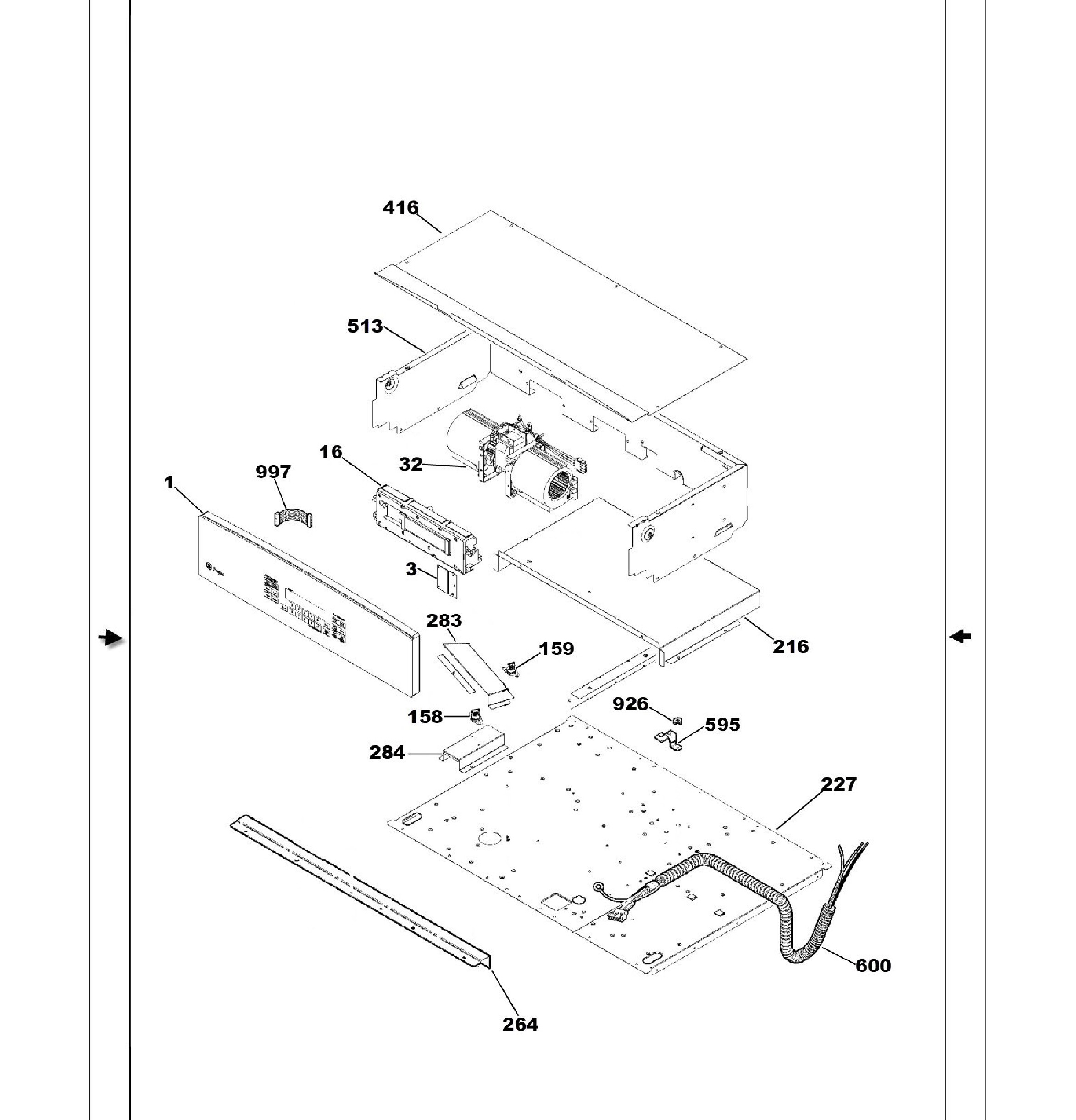 PT916SM1SS Exploded View 1 appliance exploded-view parts diagram