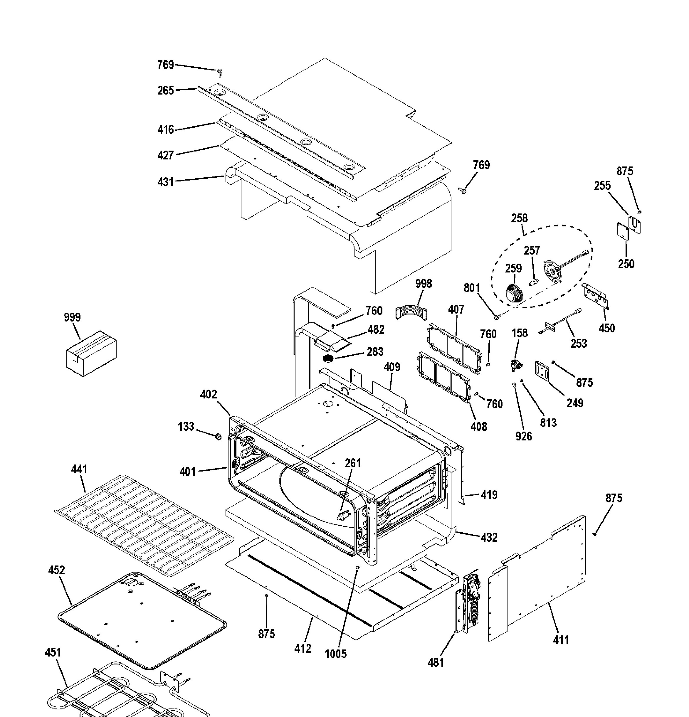 PT925SN3SS Exploded View 3 appliance exploded-view parts diagram
