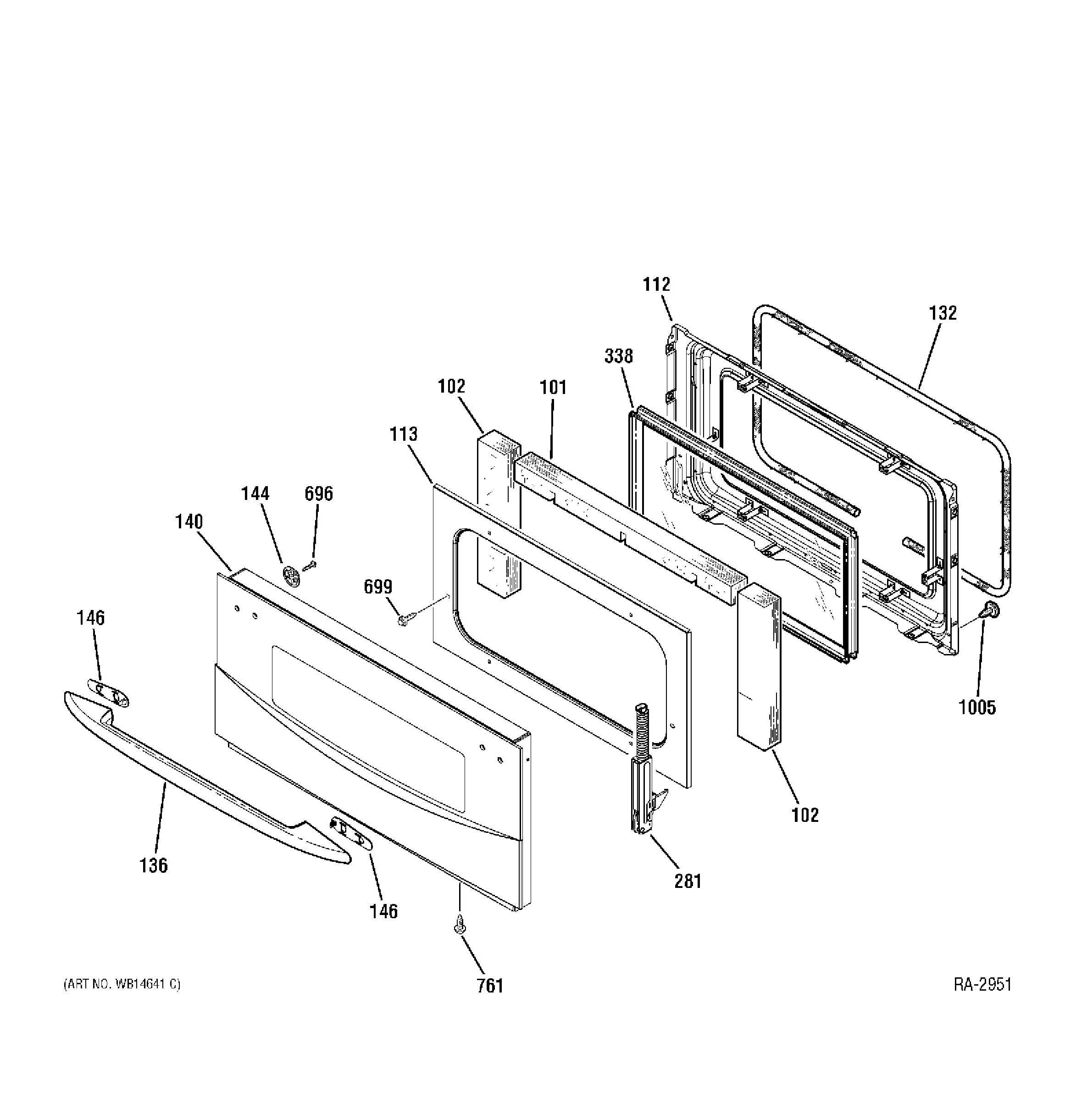 PT925SN3SS Exploded View 2 appliance exploded-view parts diagram