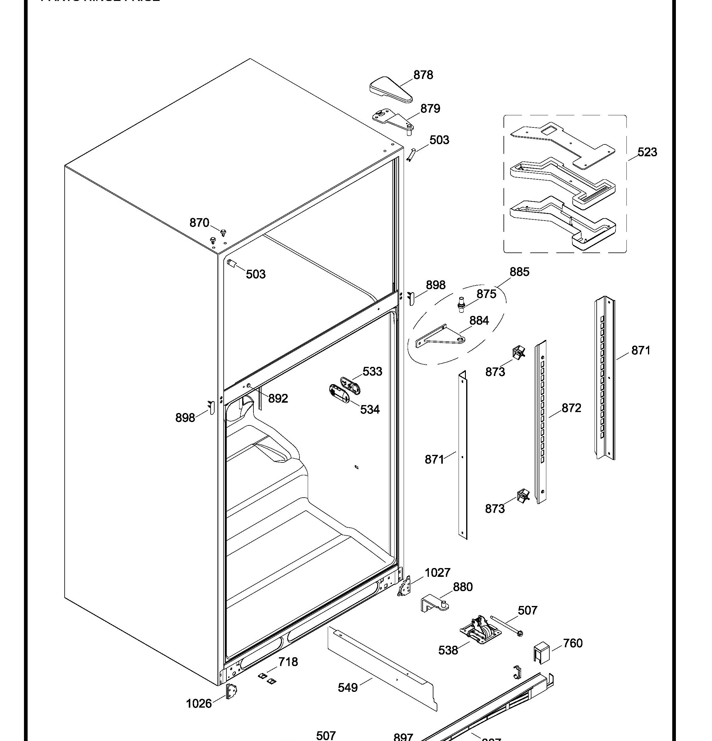 PTE22SBTJRSS Exploded View 6 appliance exploded-view parts diagram