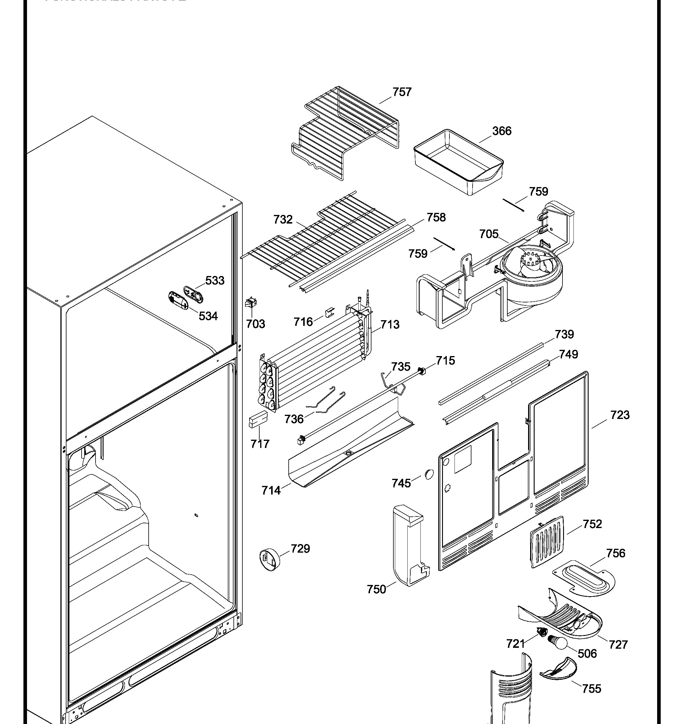 PTE22SBTJRSS Exploded View 5 appliance exploded-view parts diagram