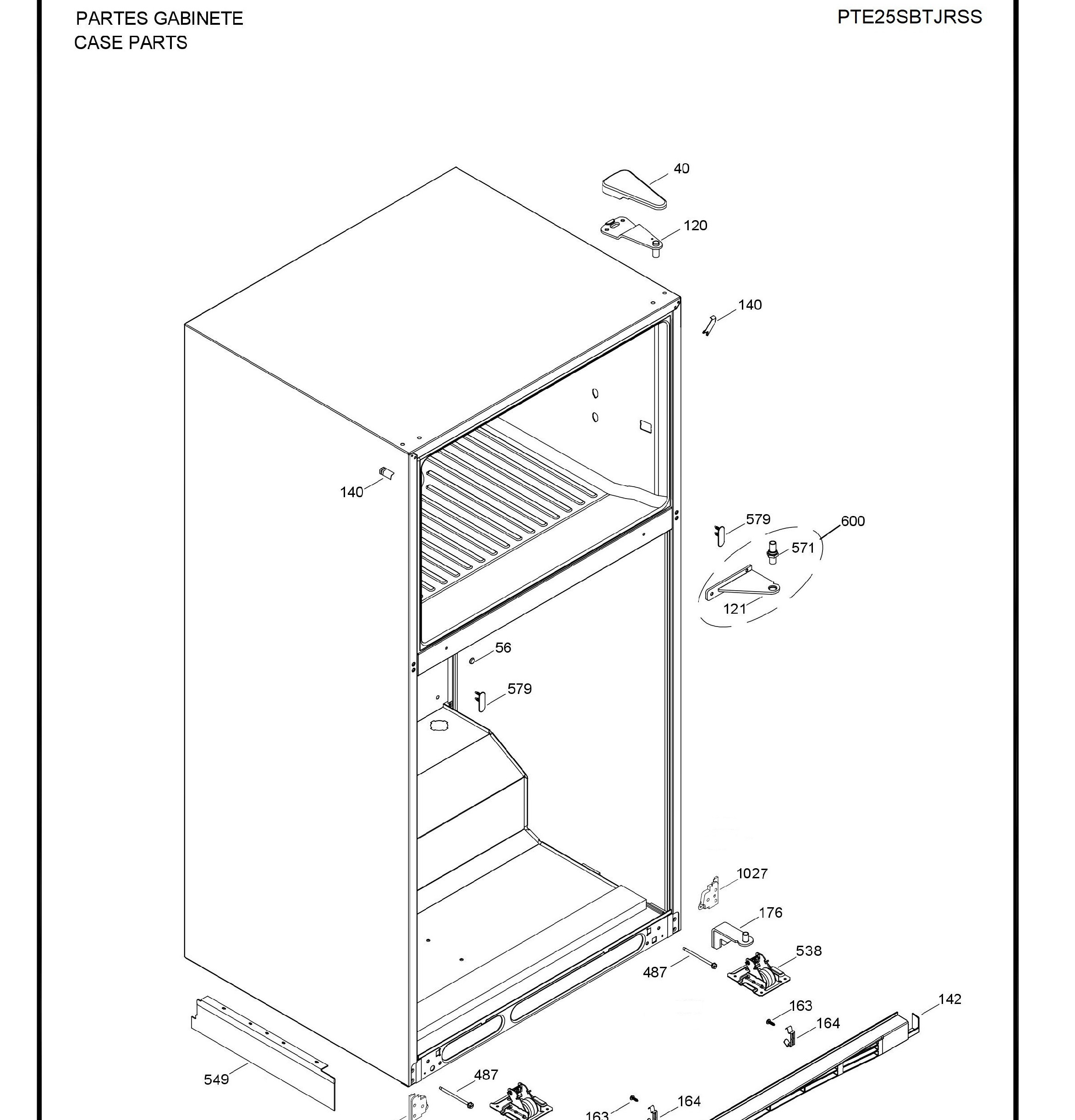 PTE25SBTJRSS Exploded View 6 appliance exploded-view parts diagram
