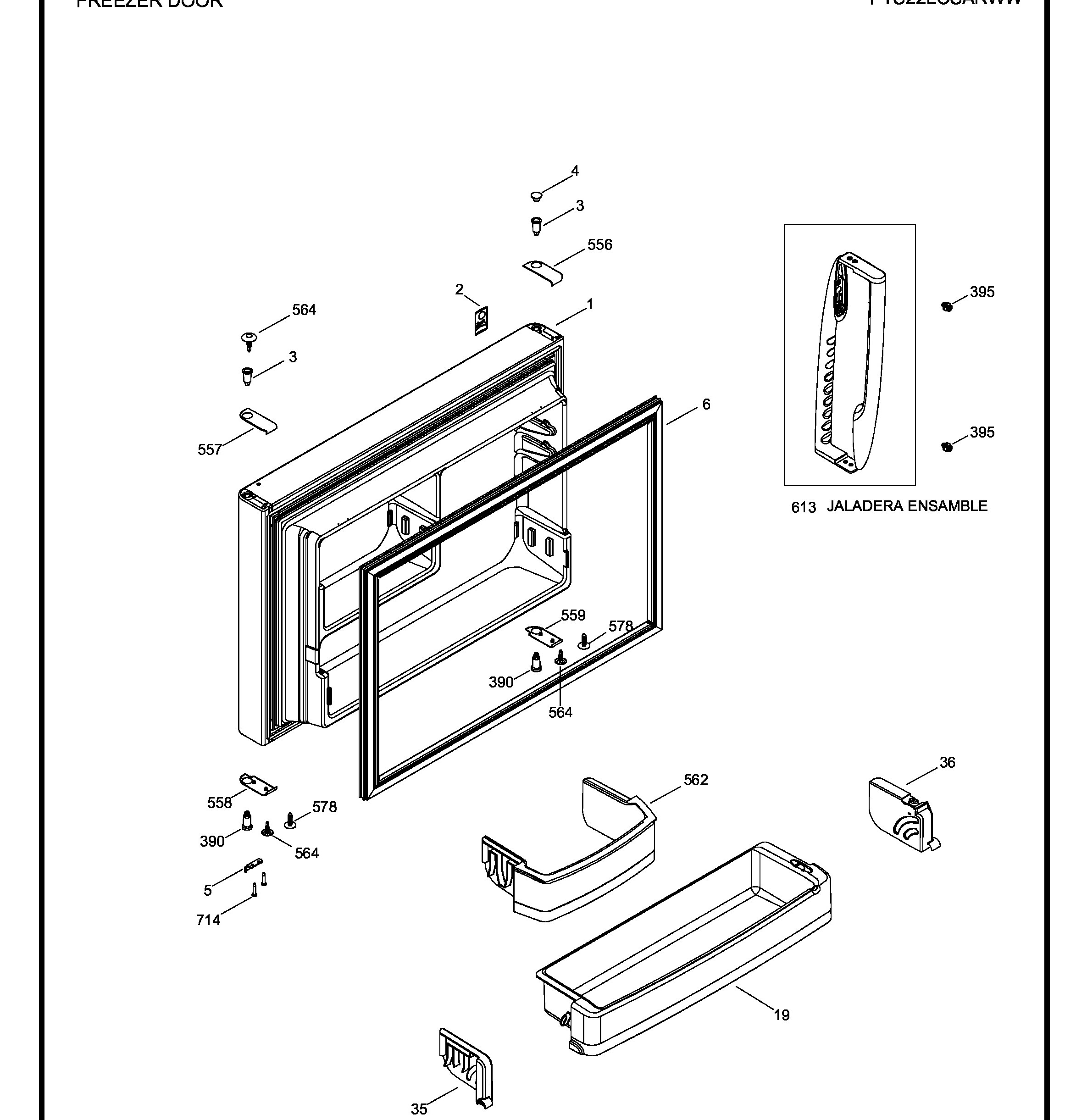 PTS22LCSARBB Exploded View 1 appliance exploded-view parts diagram