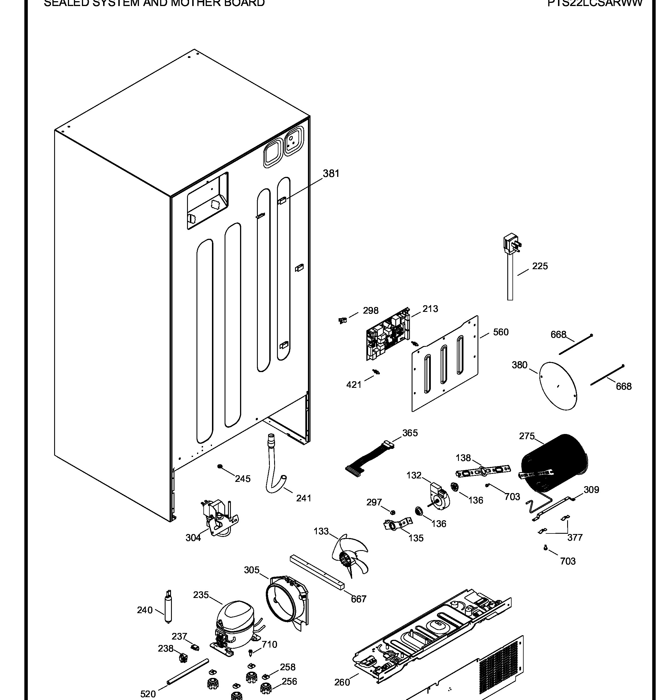 PTS22LCSARWW Exploded View 7 appliance exploded-view parts diagram