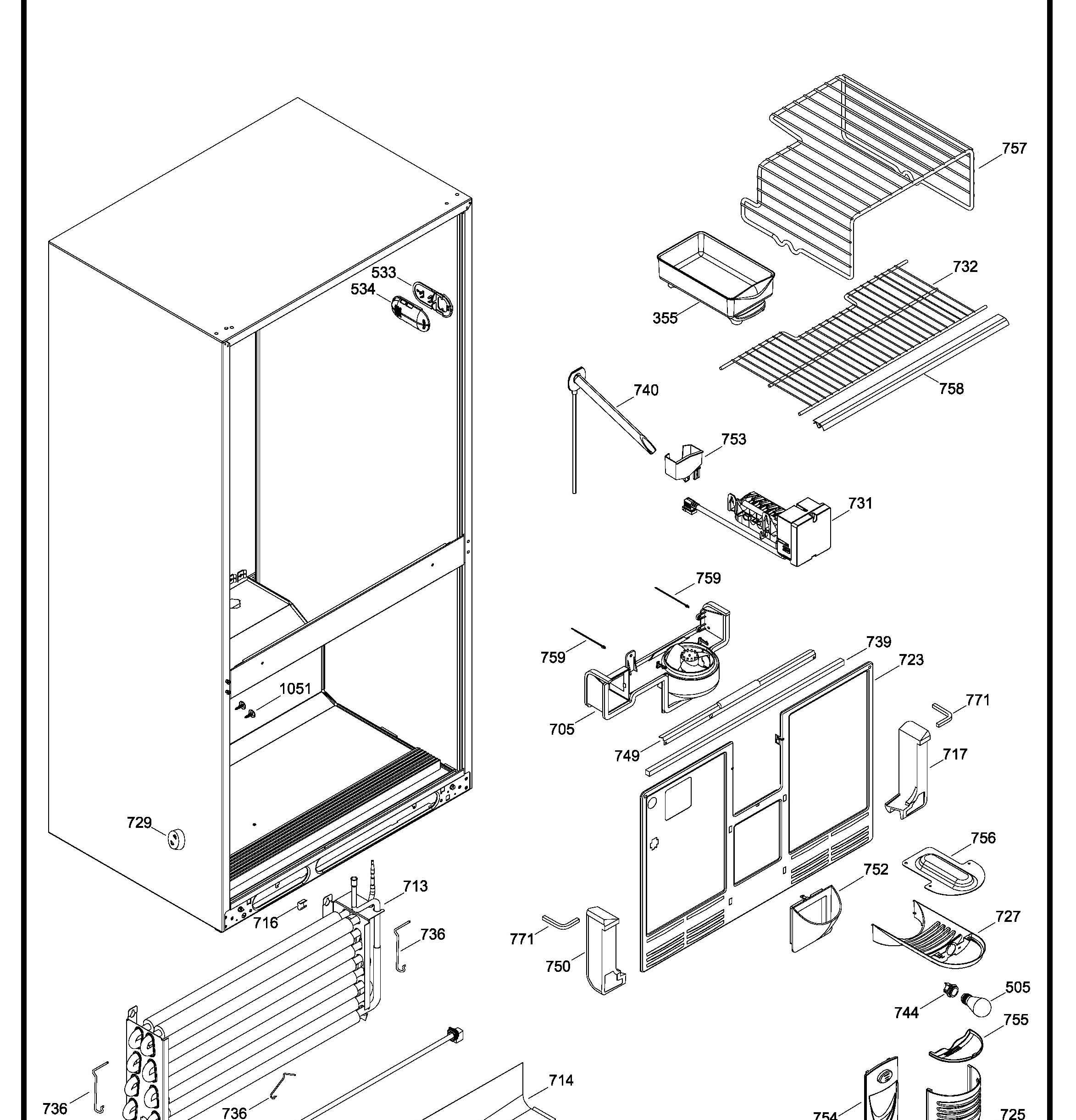 PTS22SHSARSS Exploded View 5 appliance exploded-view parts diagram