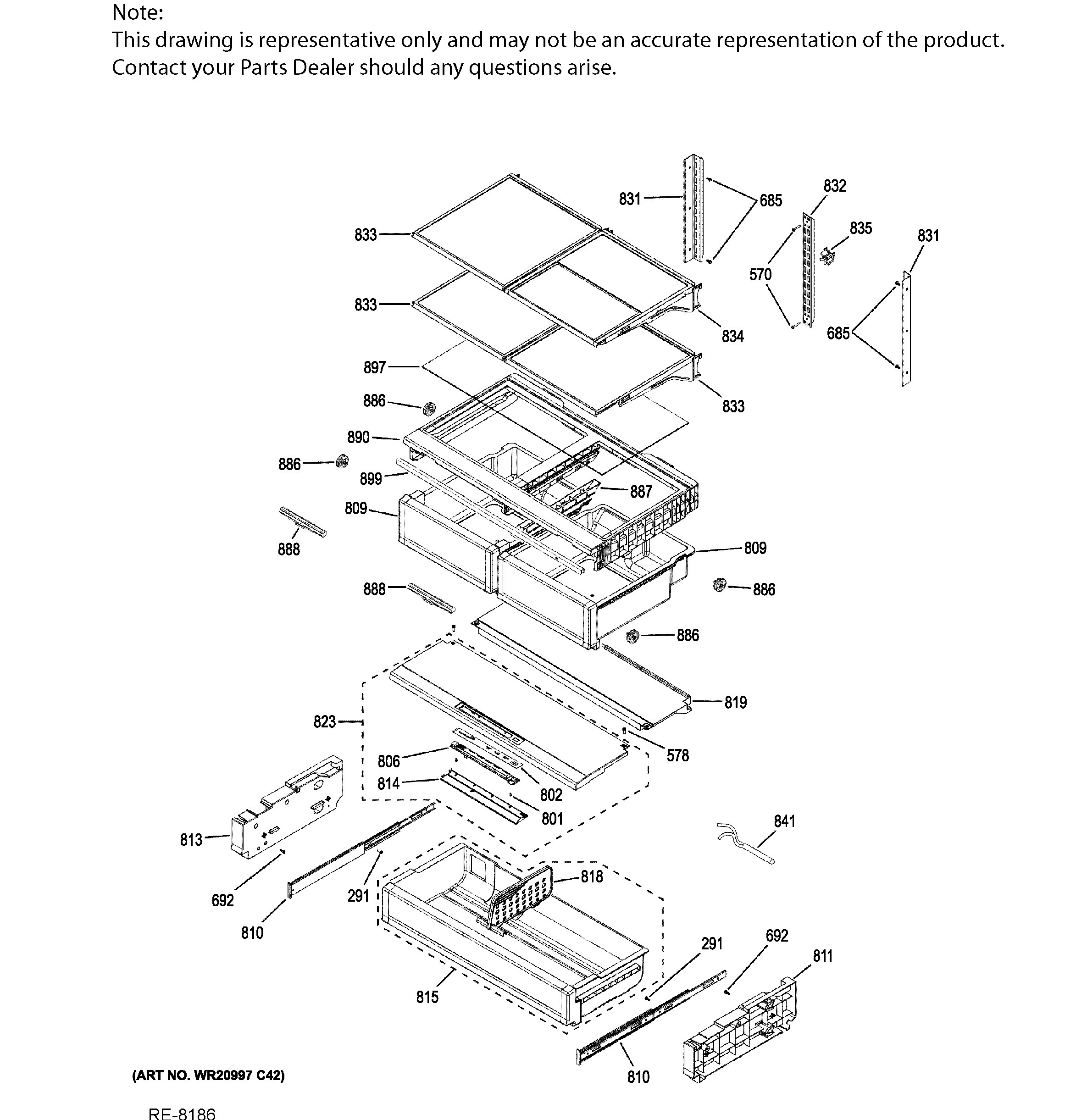 PWE23KYNCFS Exploded View 8 appliance exploded-view parts diagram