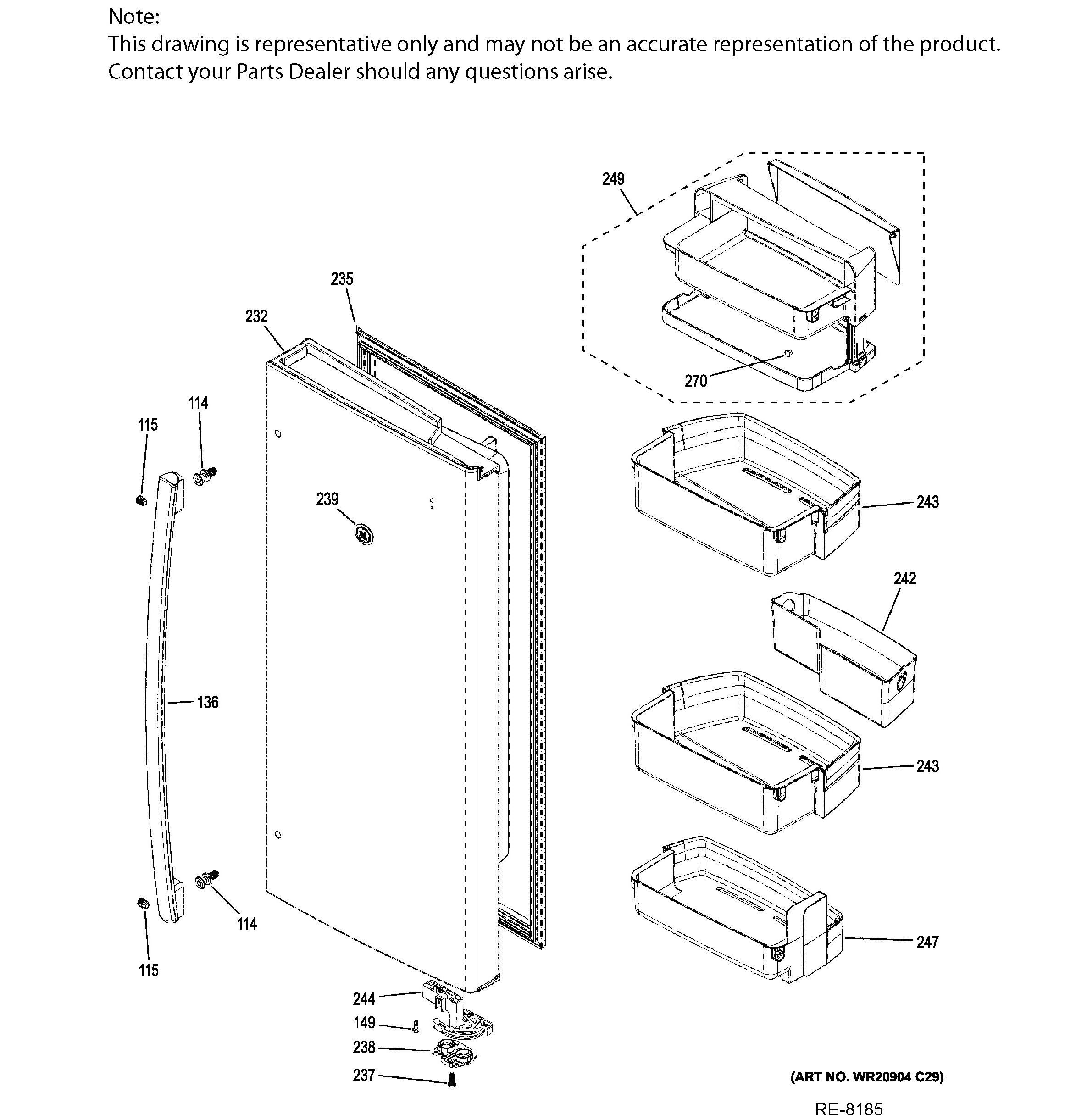 PWE23KYNCFS Exploded View 7 appliance exploded-view parts diagram