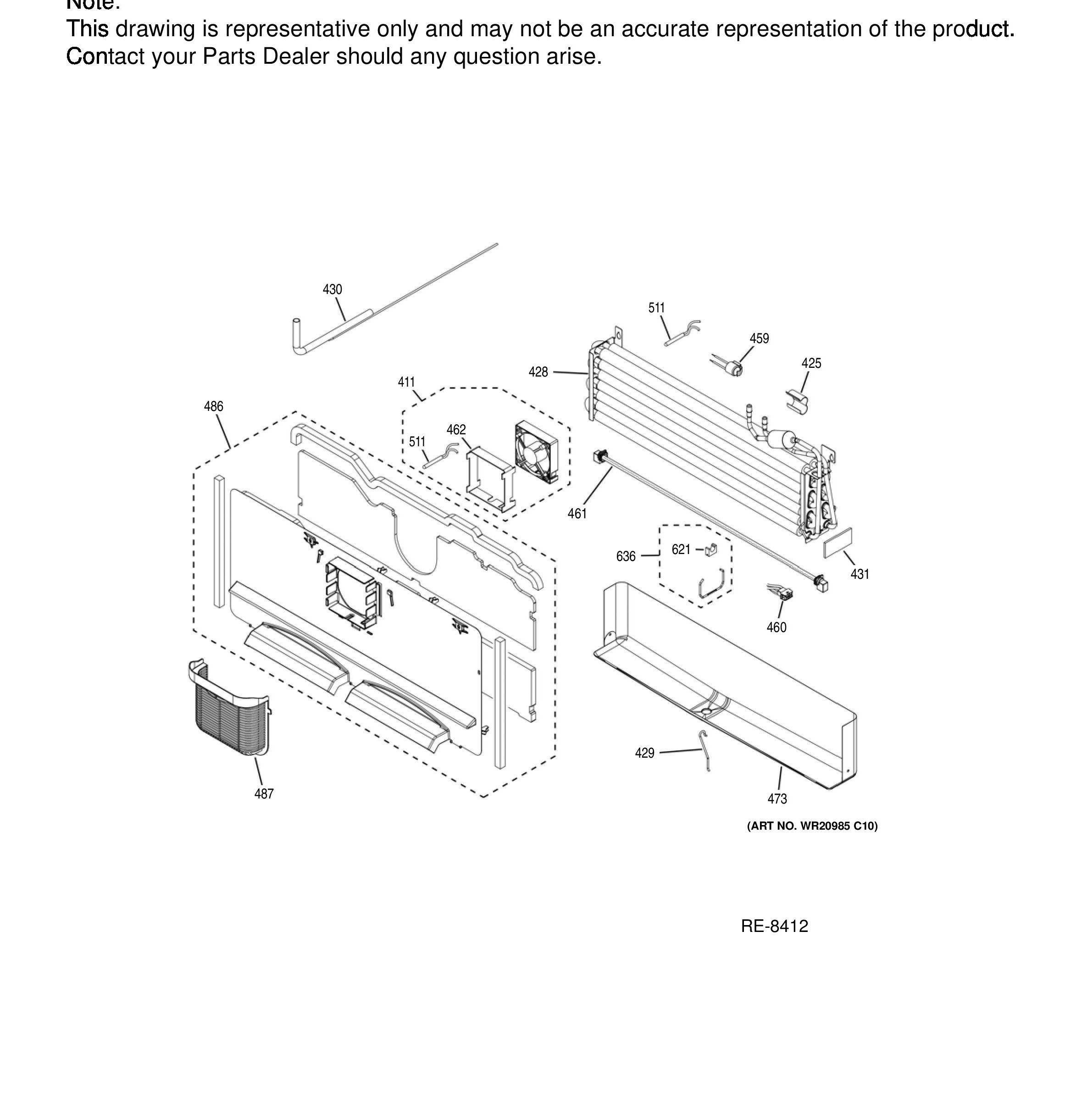PWE23KYNCFS Exploded View 10 appliance exploded-view parts diagram