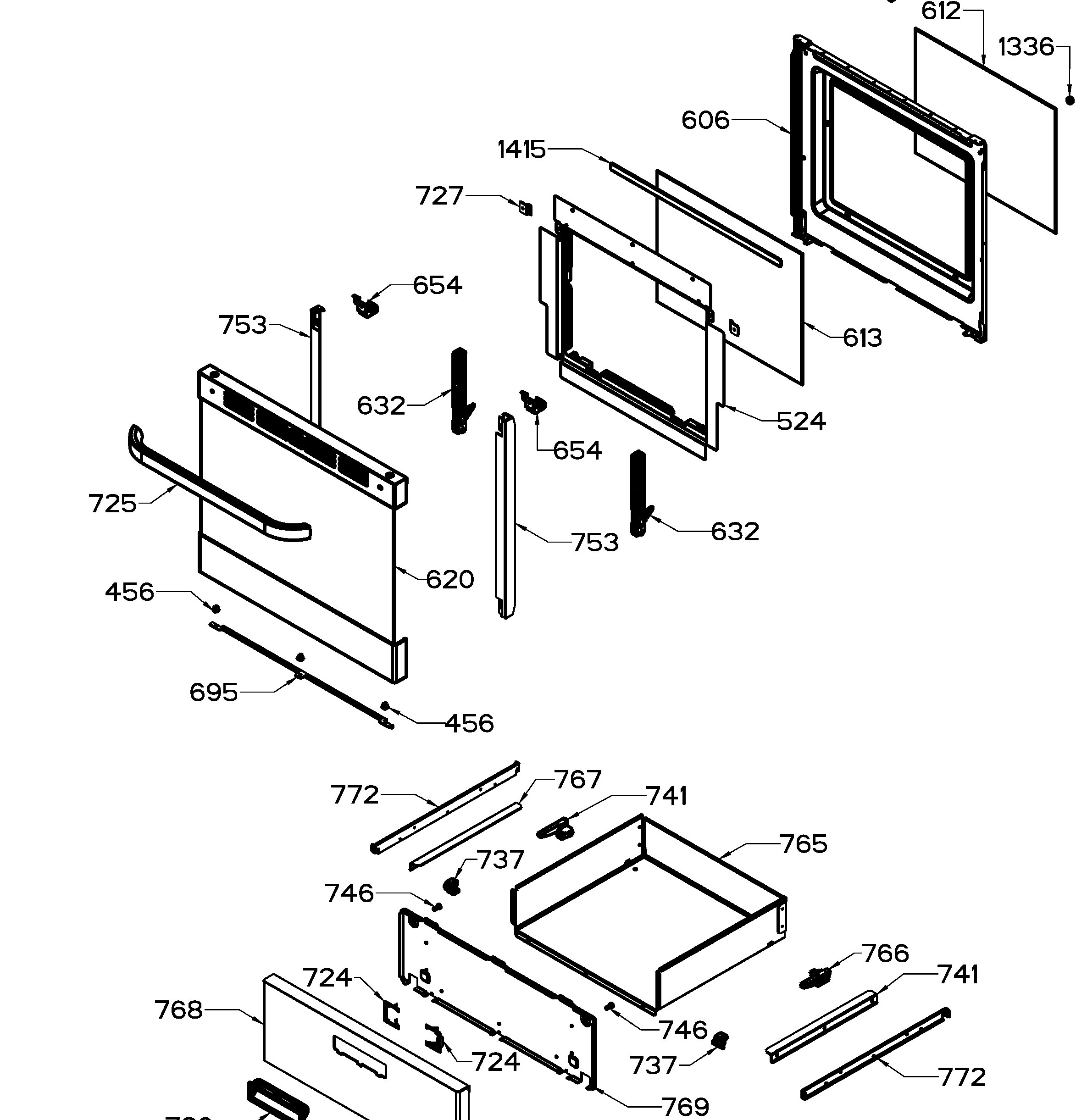 QAS740RM1SS Exploded View 3 appliance exploded-view parts diagram