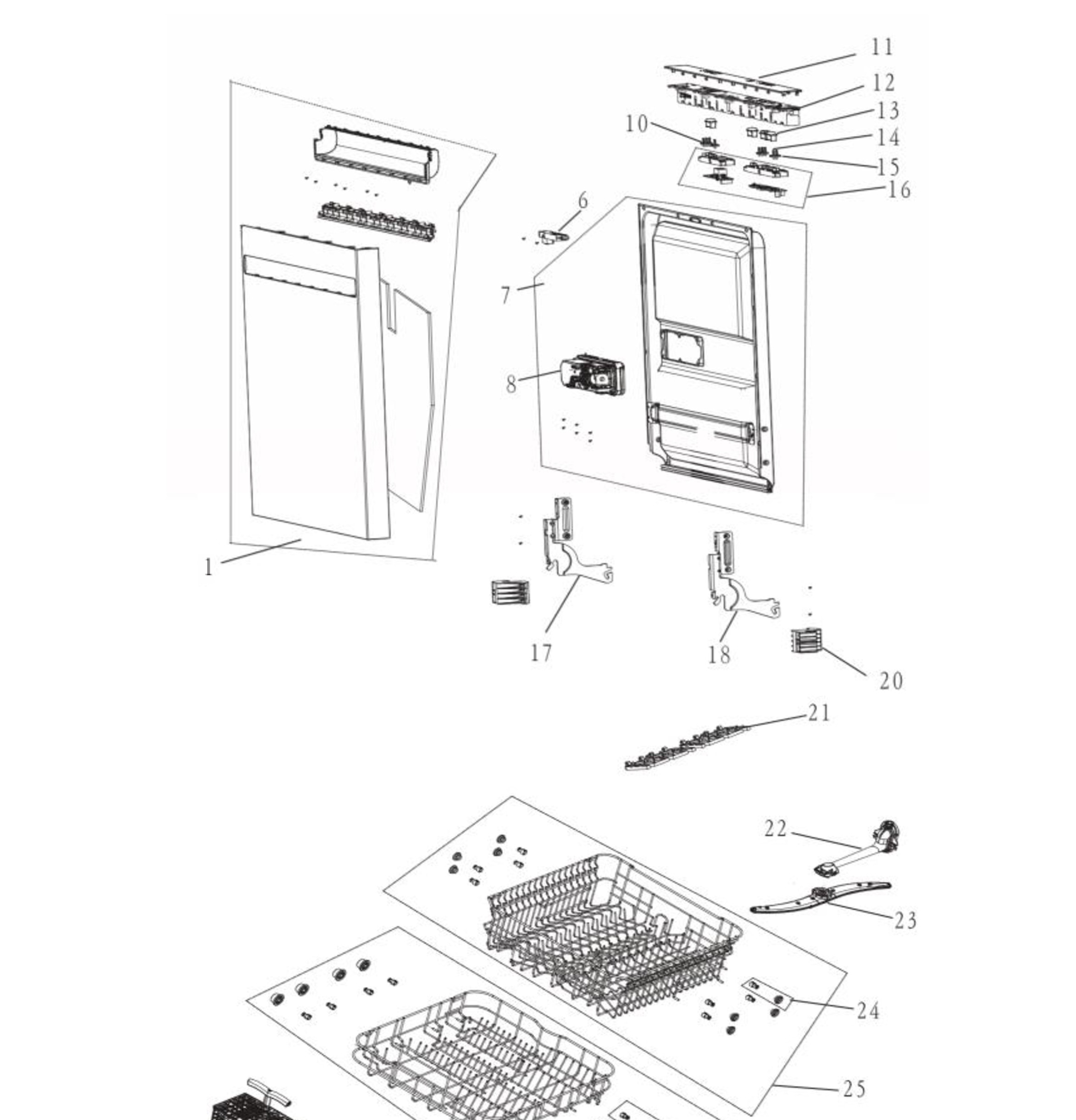 QDP225SSPSS Exploded View 1 appliance exploded-view parts diagram