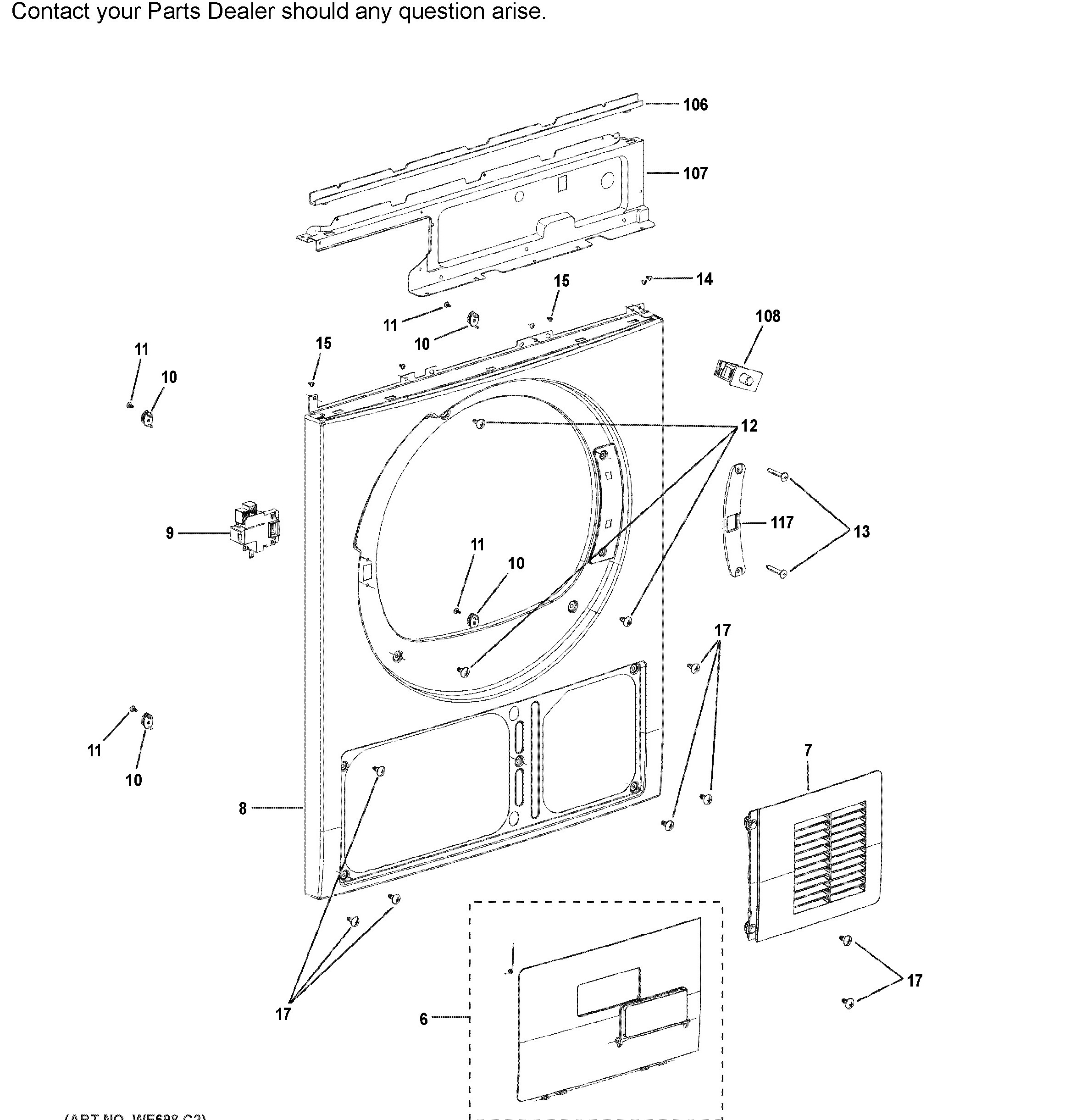 QFT15ESMN0WW Exploded View 2 appliance exploded-view parts diagram
