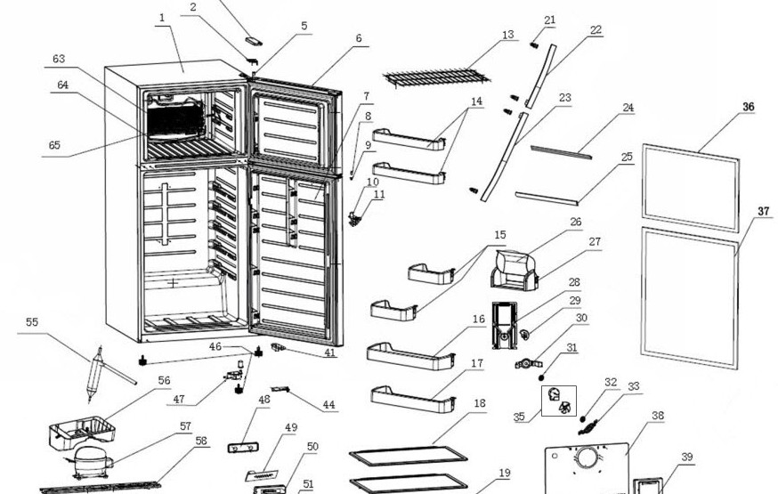 RGI1851XSAB0 Exploded View 1 appliance exploded-view parts diagram